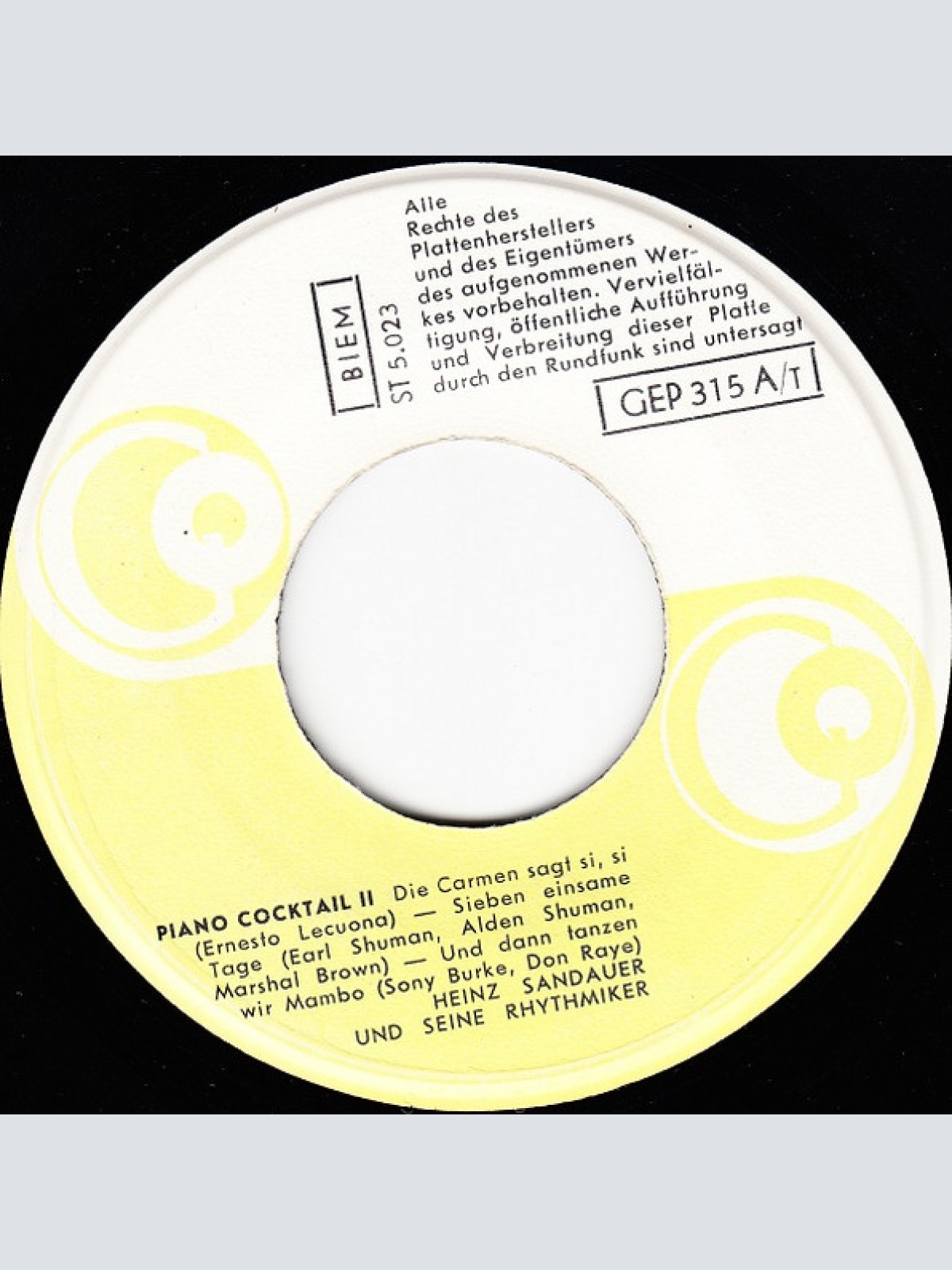 Vinyl / Heinz Sandauer Und Seine Rhythmiker* - Piano-Cocktail II