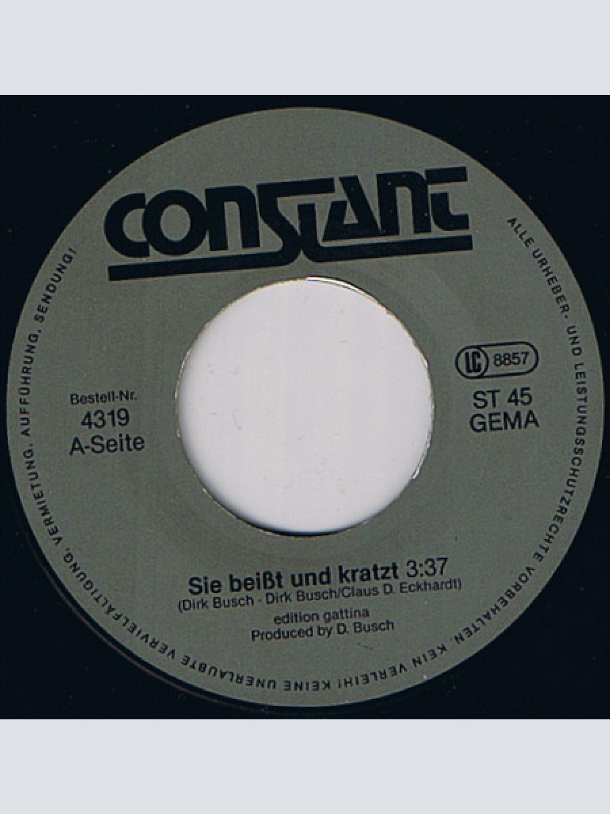 Vinyl / Dirk Busch - Sie Beißt Und Kratzt (Ich Brauche Diese Frau)