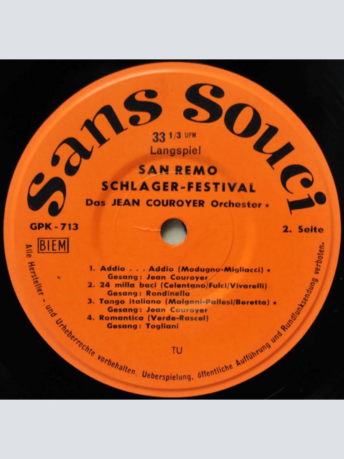 Vinyl / Orchester Jean Couroyer* - San Remo Schlager Festival