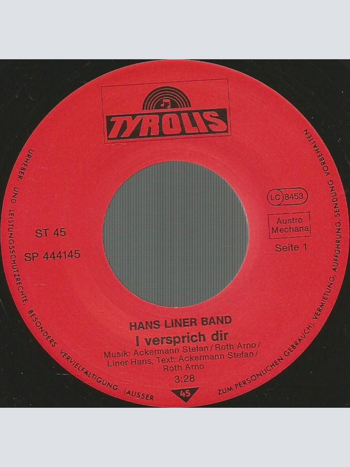 Vinyl / Hans Liner Band - I Versprich Dir / Wia A Blattl Im Wind
