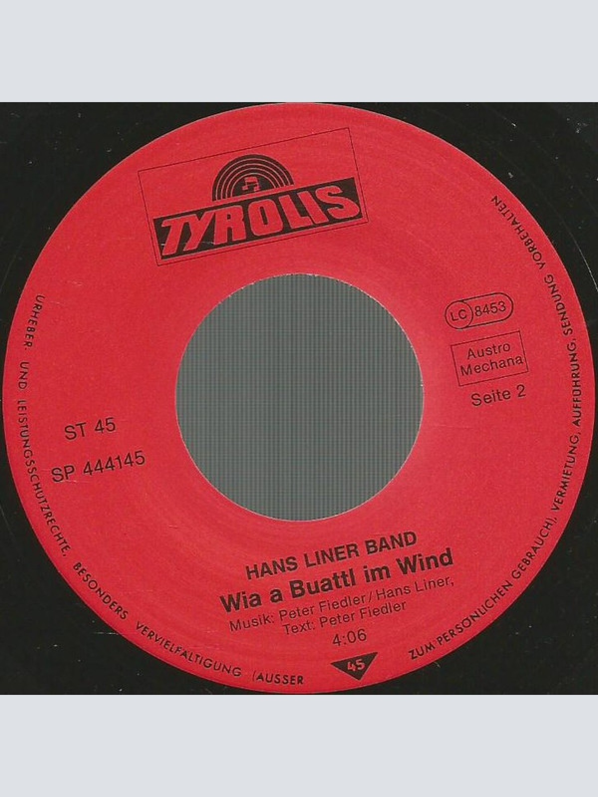 Vinyl / Hans Liner Band - I Versprich Dir / Wia A Blattl Im Wind