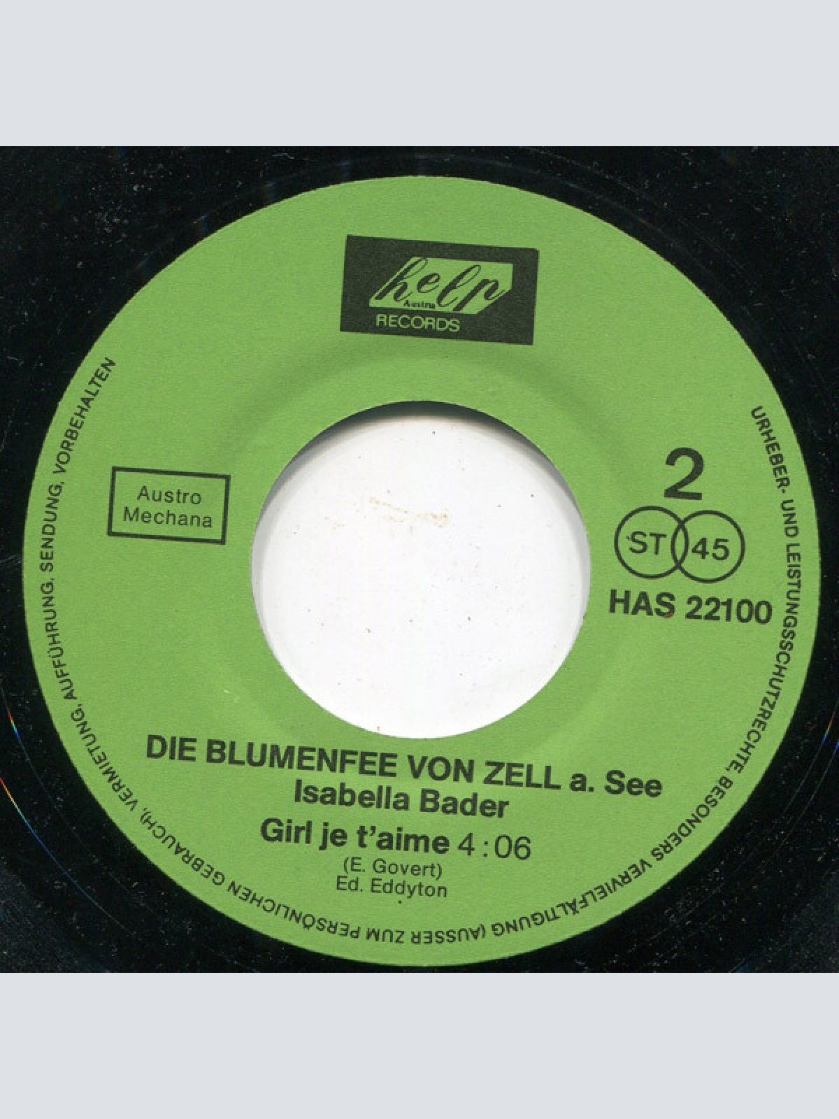 Vinyl / Die Blumenfee Von Zell Am See Isabella Bader* - Eenie Mienie Minie Monie / Girl Je T'Aime