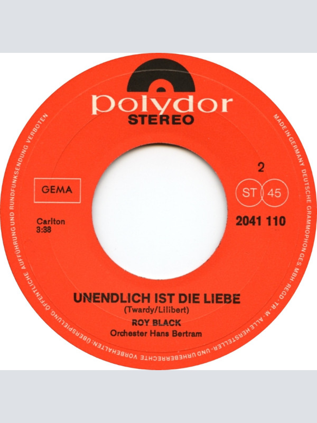 Vinyl / Roy Black - Für Dich Allein (Du Kannst Nicht Alles Haben) / Unendlich Ist Die Liebe