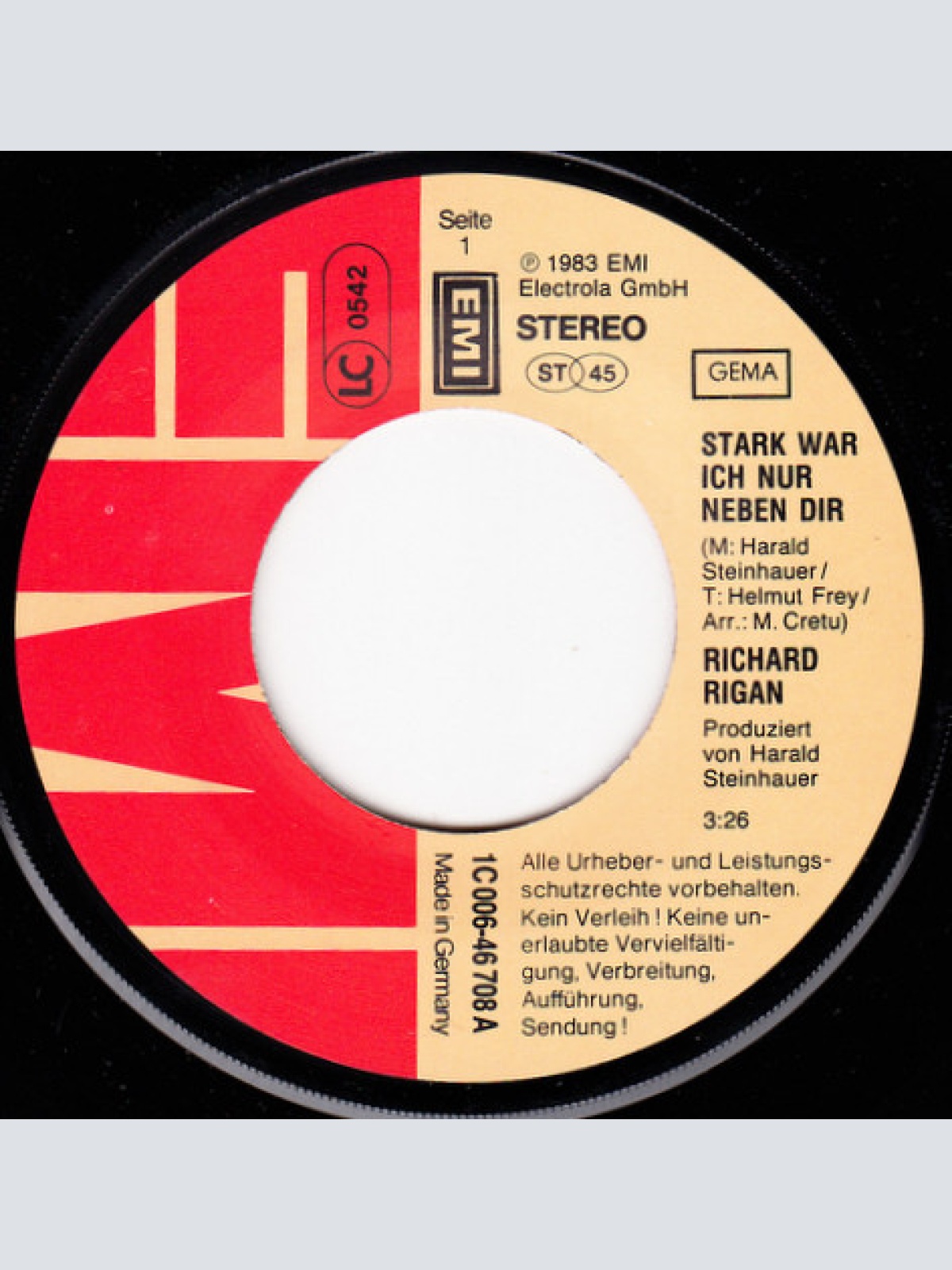Vinyl / Richard Rigan - Stark War Ich Nur Neben Dir