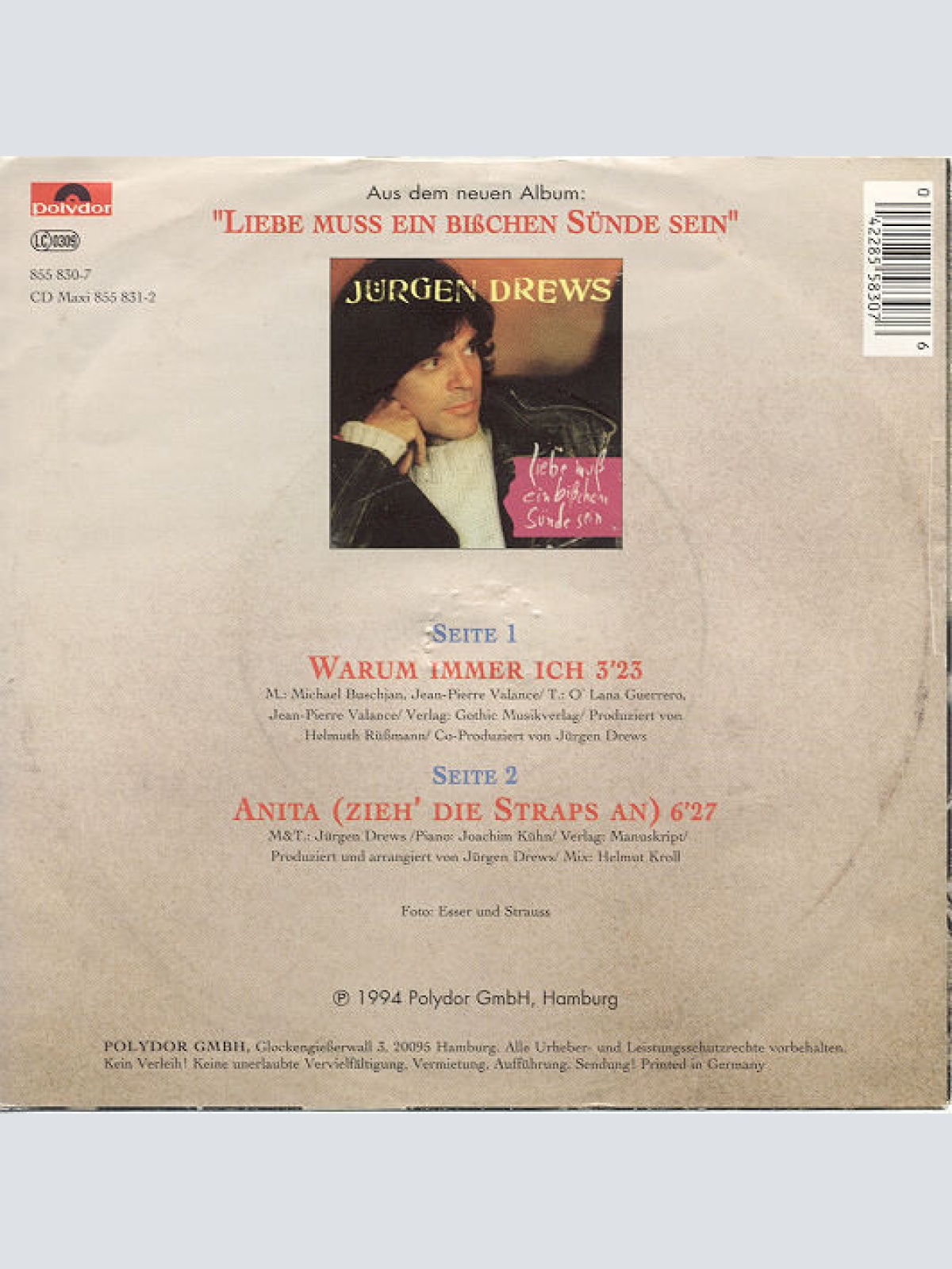 Vinyl / Jürgen Drews - Warum Immer Ich