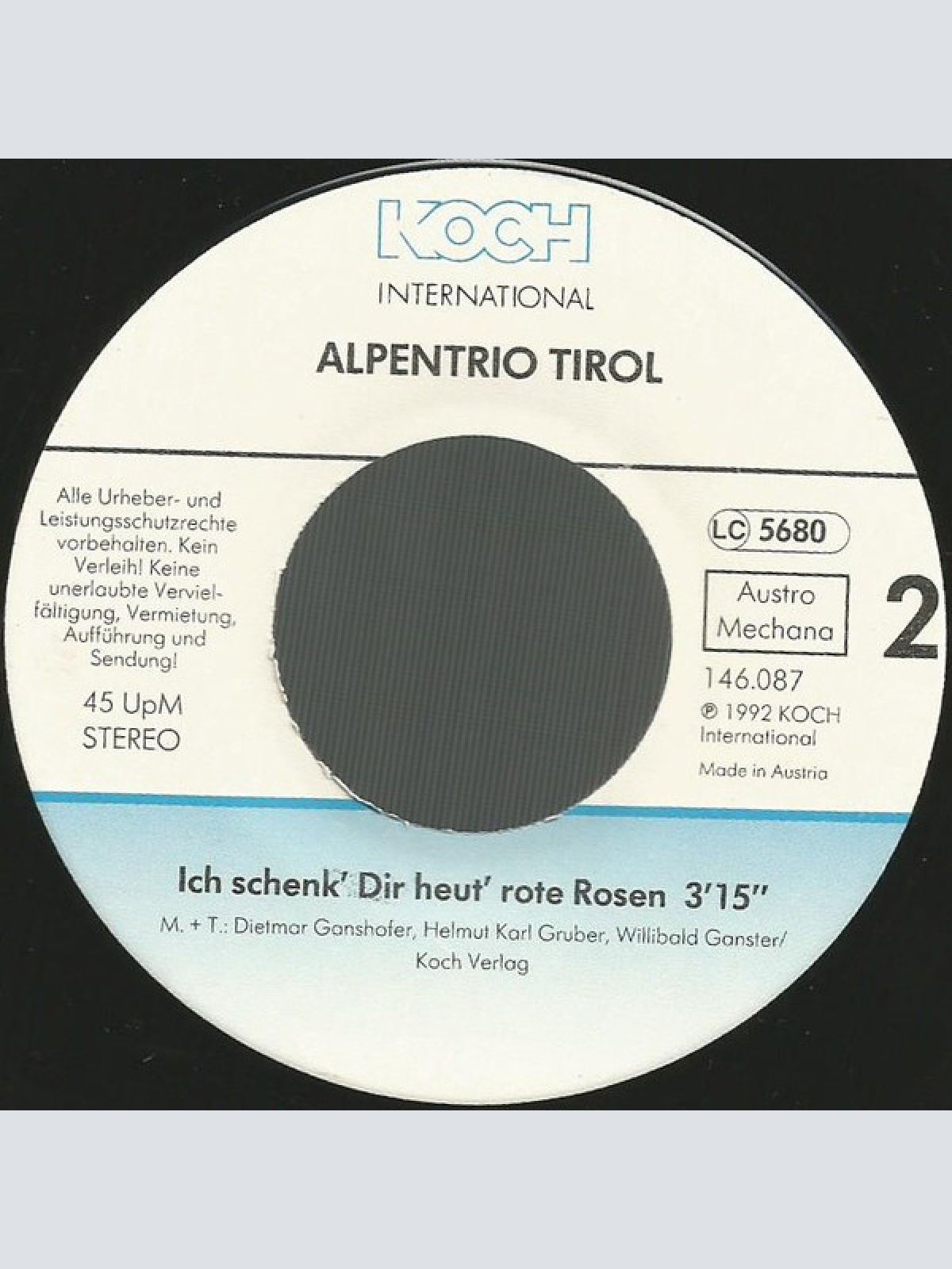 Vinyl / Alpentrio Tirol - I Hab Was Ganz Lieab's Träumt Von Dir