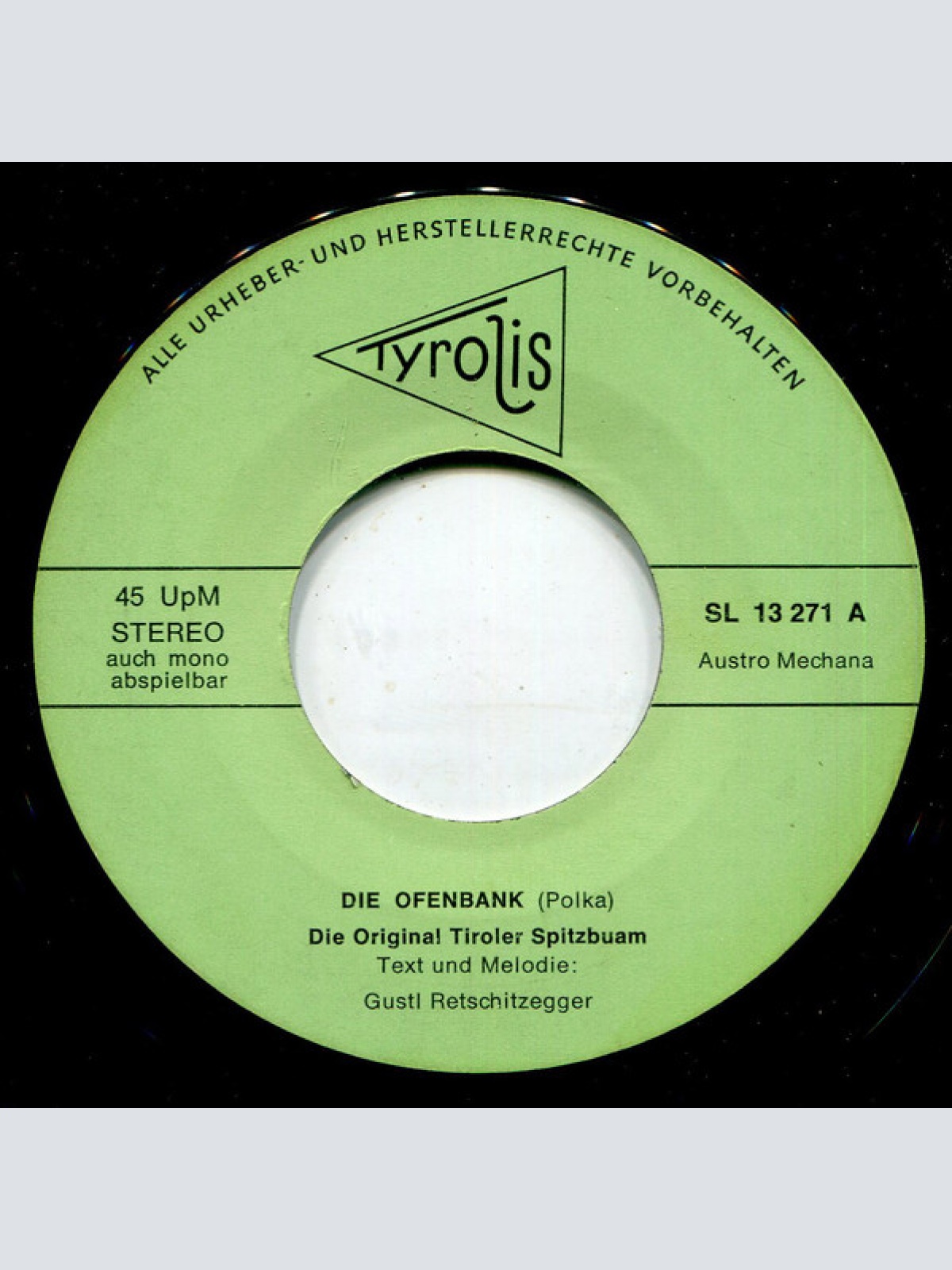 Vinyl / Die Original Tiroler Spitzbuam* - Die Ofenbank
