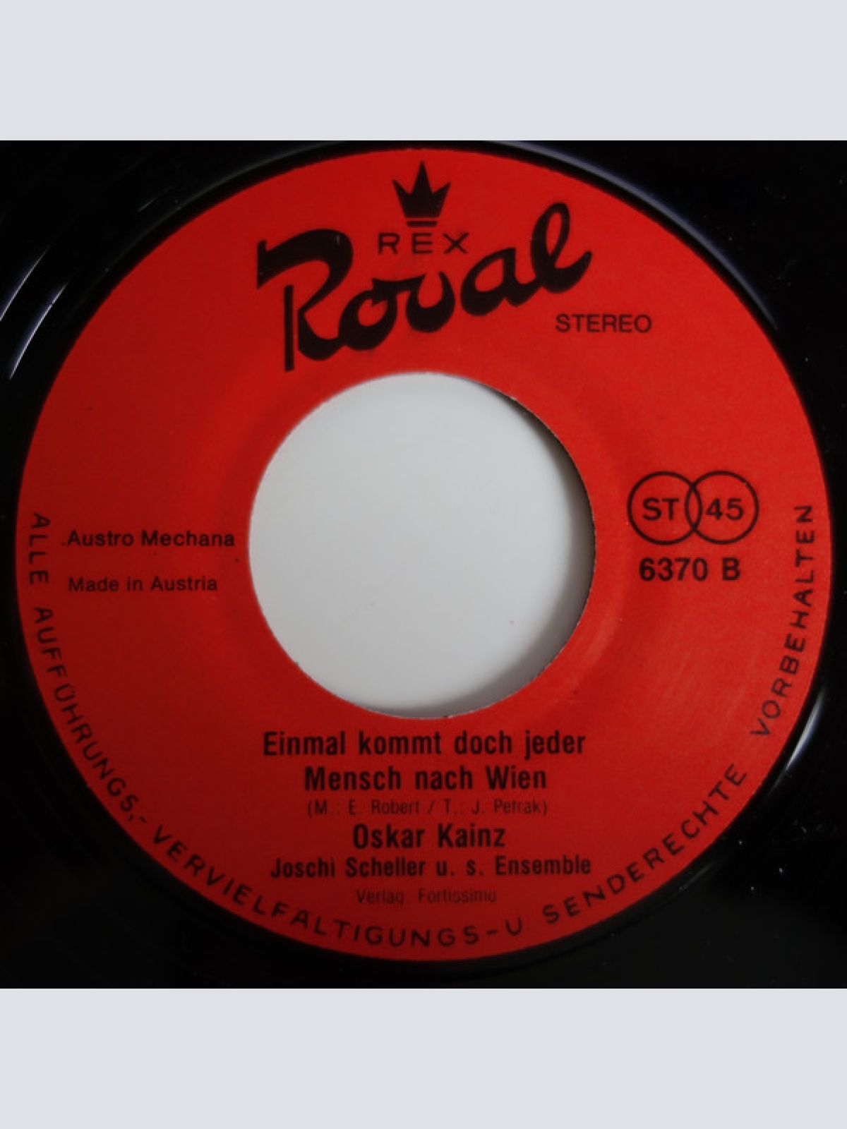 Vinyl / Oskar Kainz - I Brauch' Kann Führerschein / Einmal Kommt Doch Jeder Mensch Nach Wien