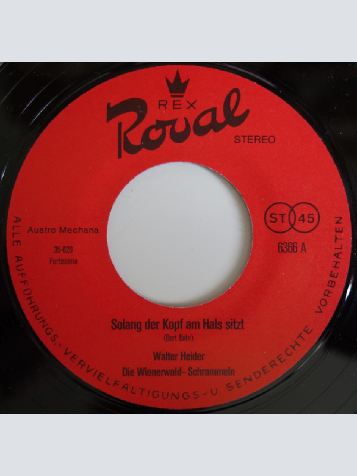 Vinyl / Walter Heider - Solang Der Kopf Am Hals Sitzt / I Zitter Wie A Lampelschwaf