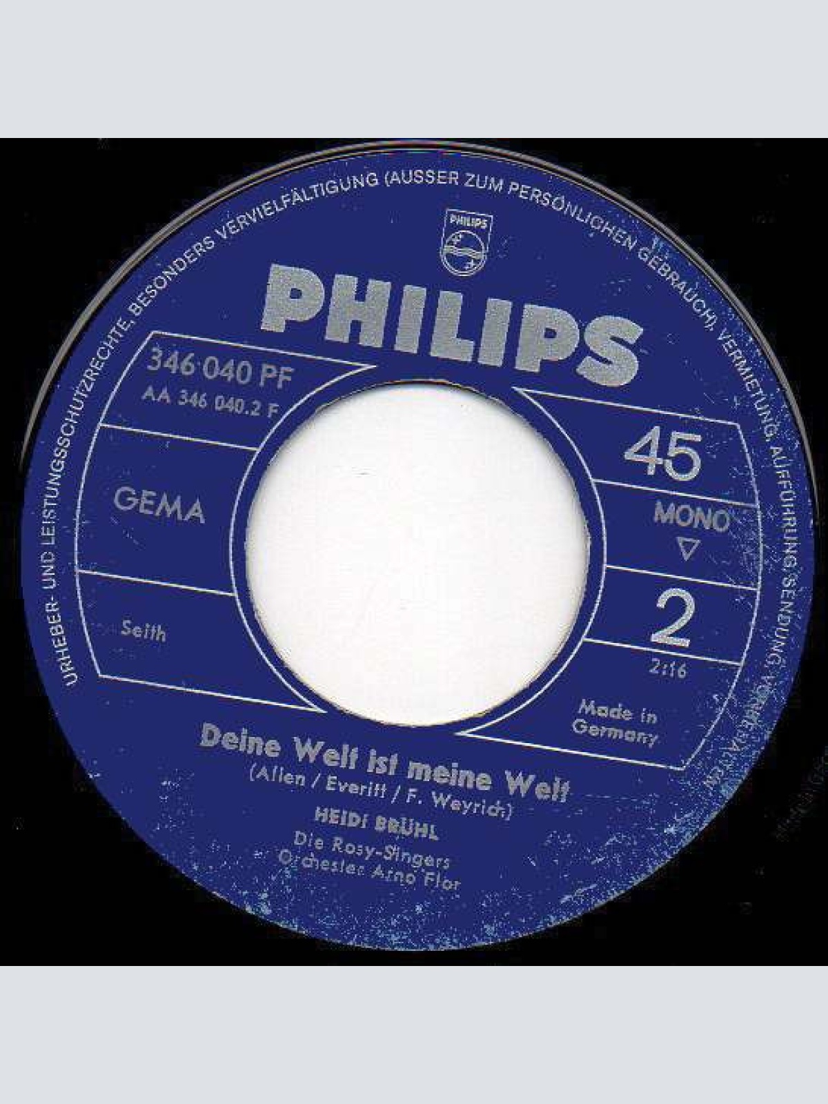 Vinyl / Heidi Brühl - Hab Keine Angst Vor Morgen