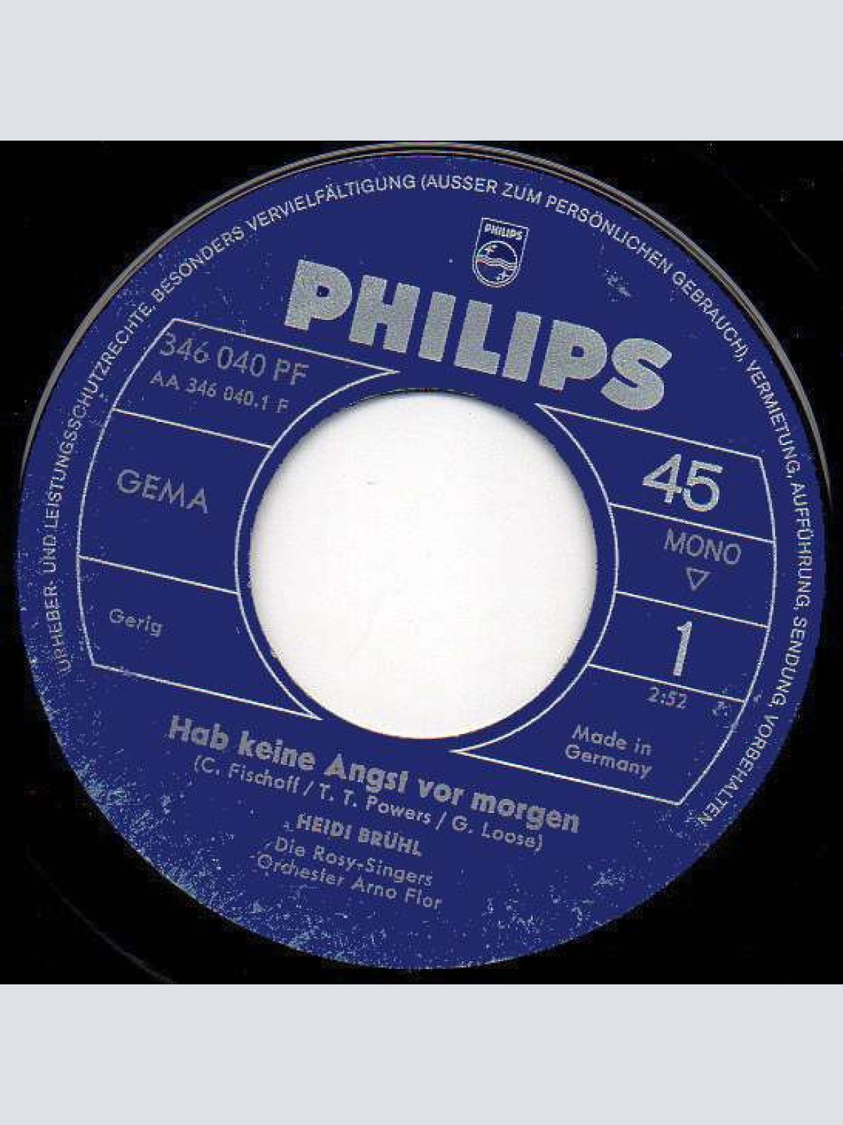 Vinyl / Heidi Brühl - Hab Keine Angst Vor Morgen