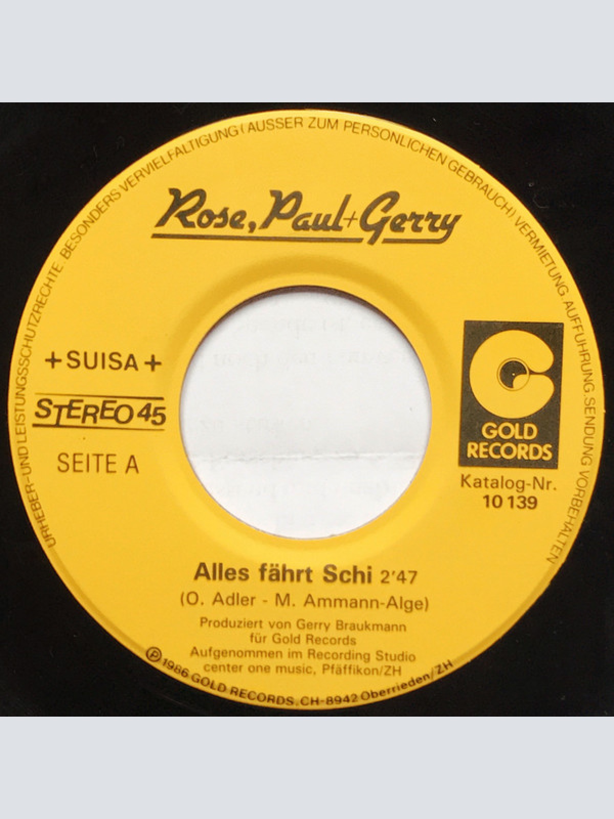 Vinyl / Rose, Paul + Gerry* - Alles Fährt Schi