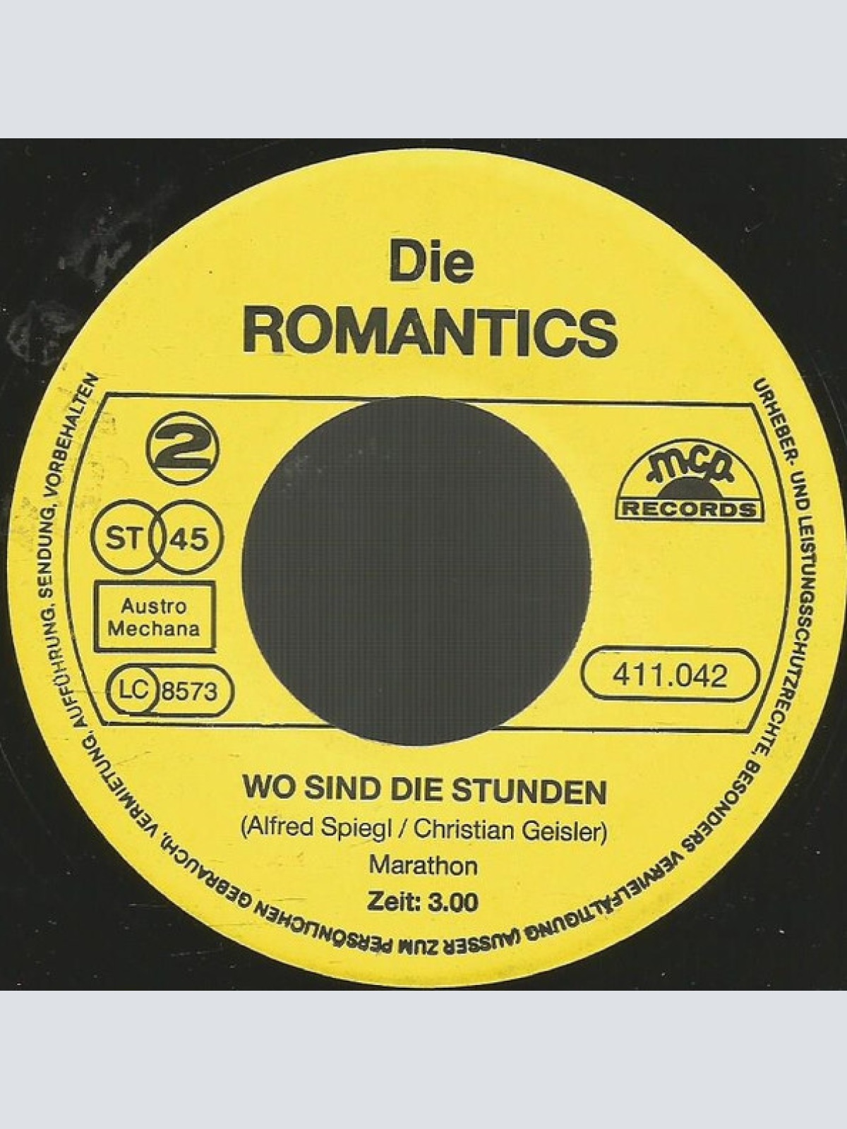 Vinyl / Die Romantics - Immer Am Freitag / Wo Sind Die Stunden