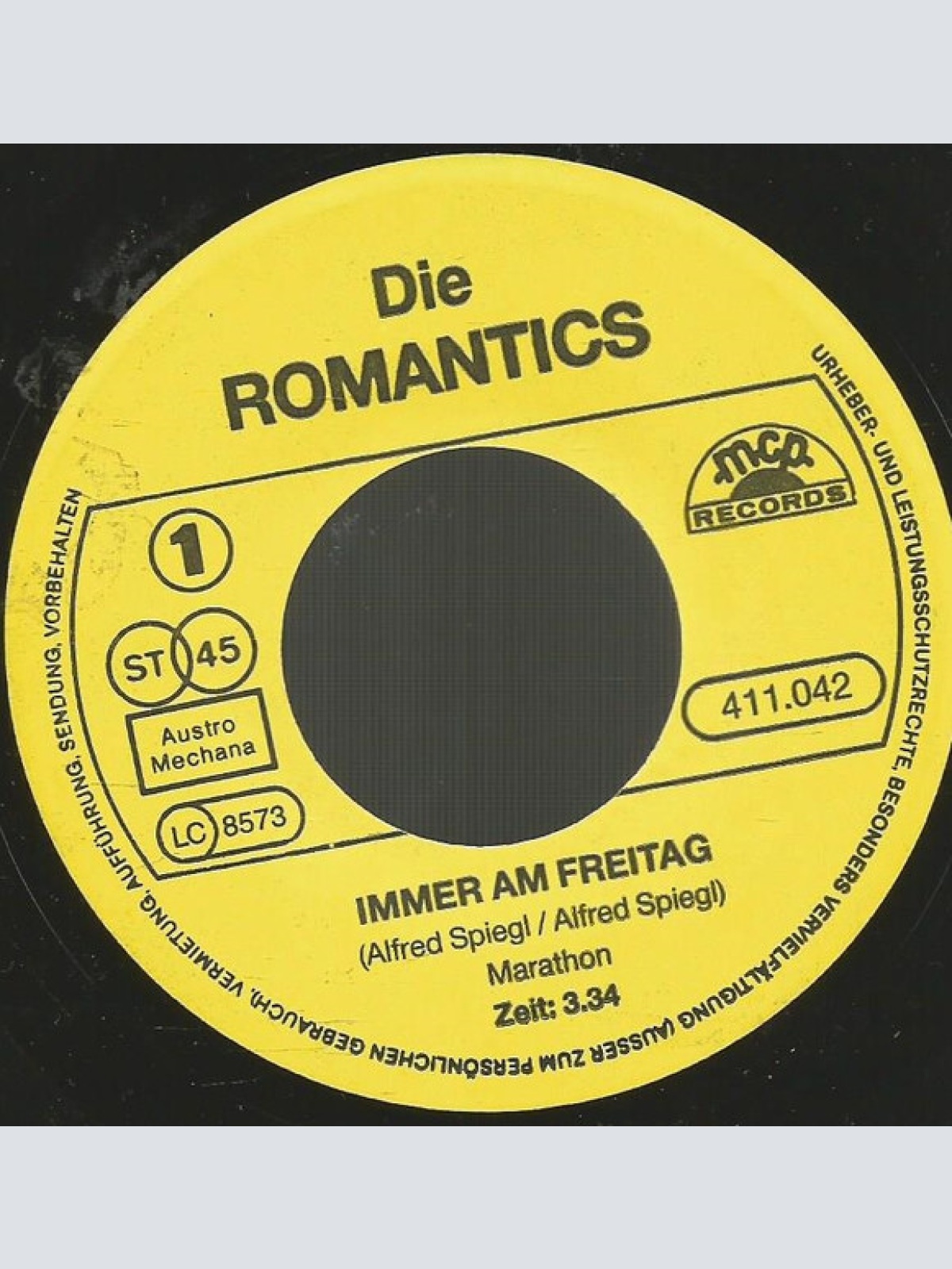 Vinyl / Die Romantics - Immer Am Freitag / Wo Sind Die Stunden