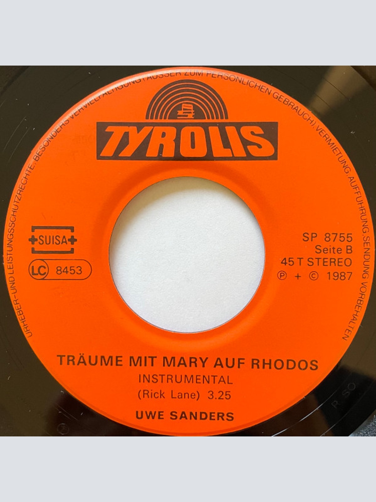 Vinyl / Uwe Sanders - Träume Mit Mary Auf Rhodos