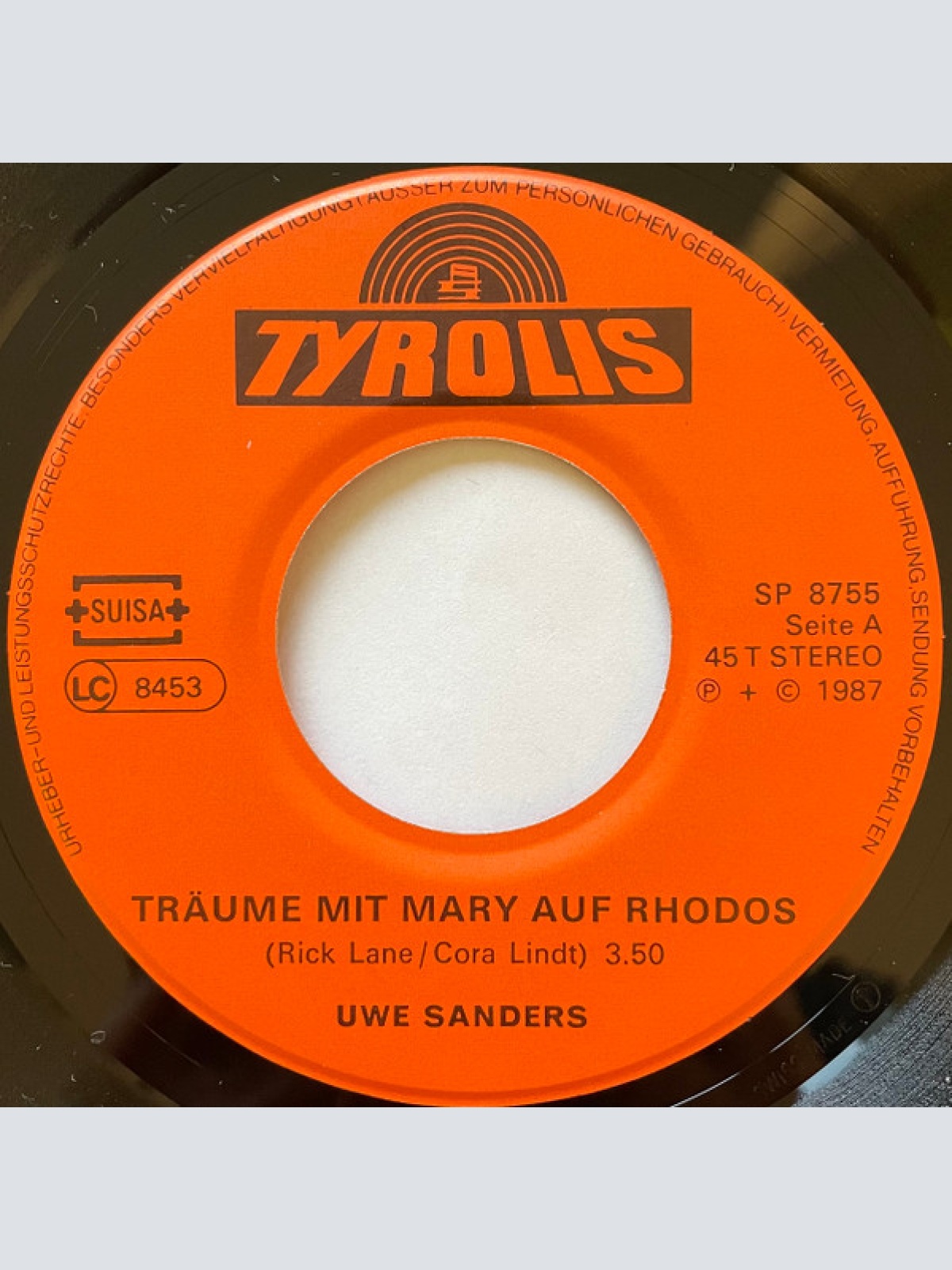 Vinyl / Uwe Sanders - Träume Mit Mary Auf Rhodos