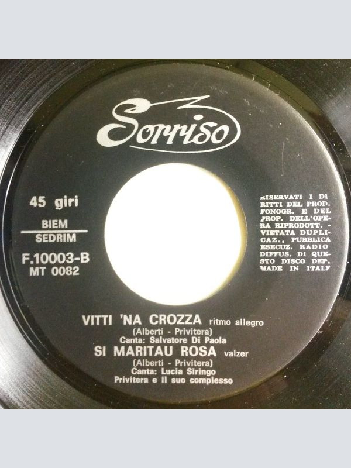 Vinyl / Privitera E Il Suo Complesso - Vitti 'Na Crozza