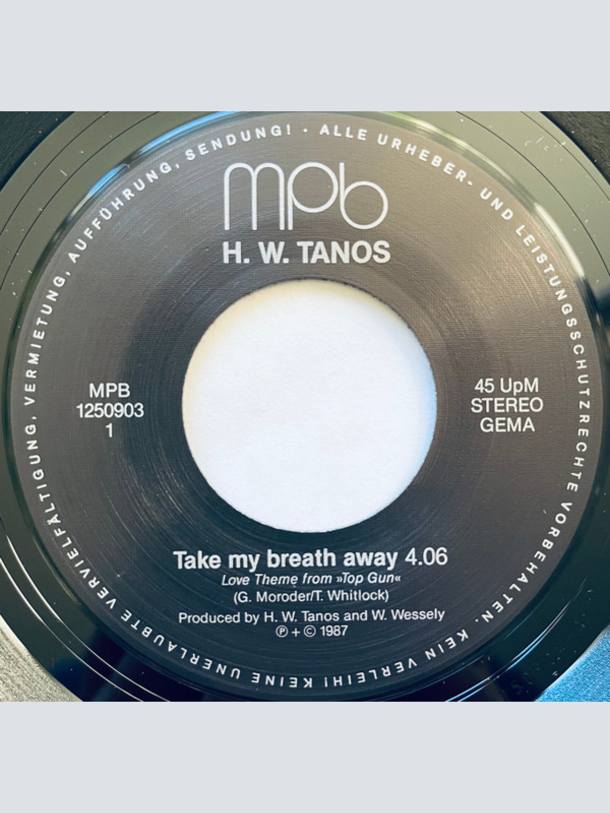 Vinyl / H.W. Tanos* - Take My Breath Away