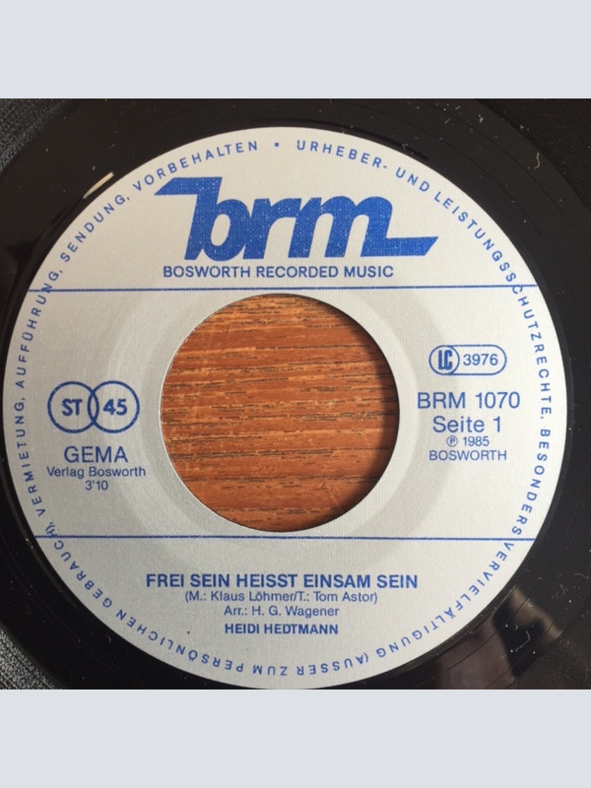 Vinyl / Heidi Hedtmann - Frei Sein Heisst Einsam Sein