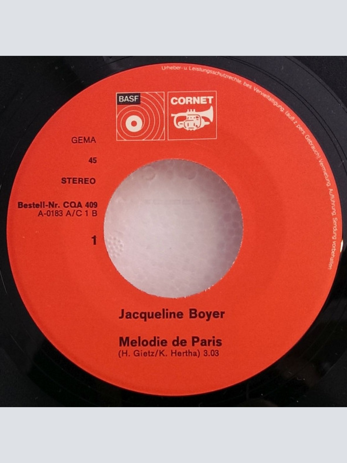 Vinyl / Jacqueline Boyer - Melodie De Paris / Liebeslied Für Eine Rose