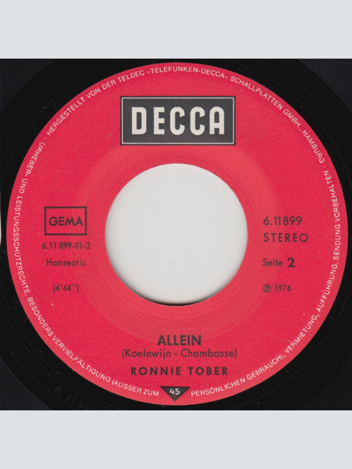 Vinyl / Ronnie Tober - Tanz Mit Mir Samba, Margarita