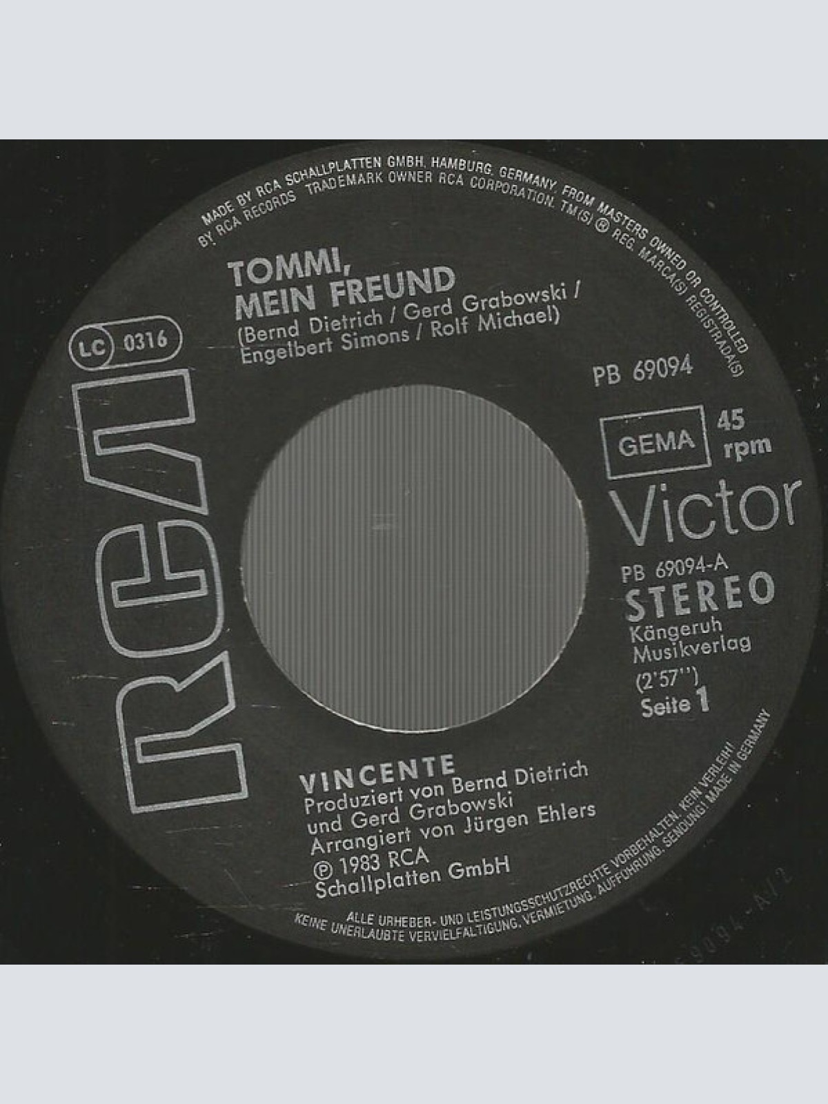 Vinyl / Vincente (2) - Tommi, Mein Freund