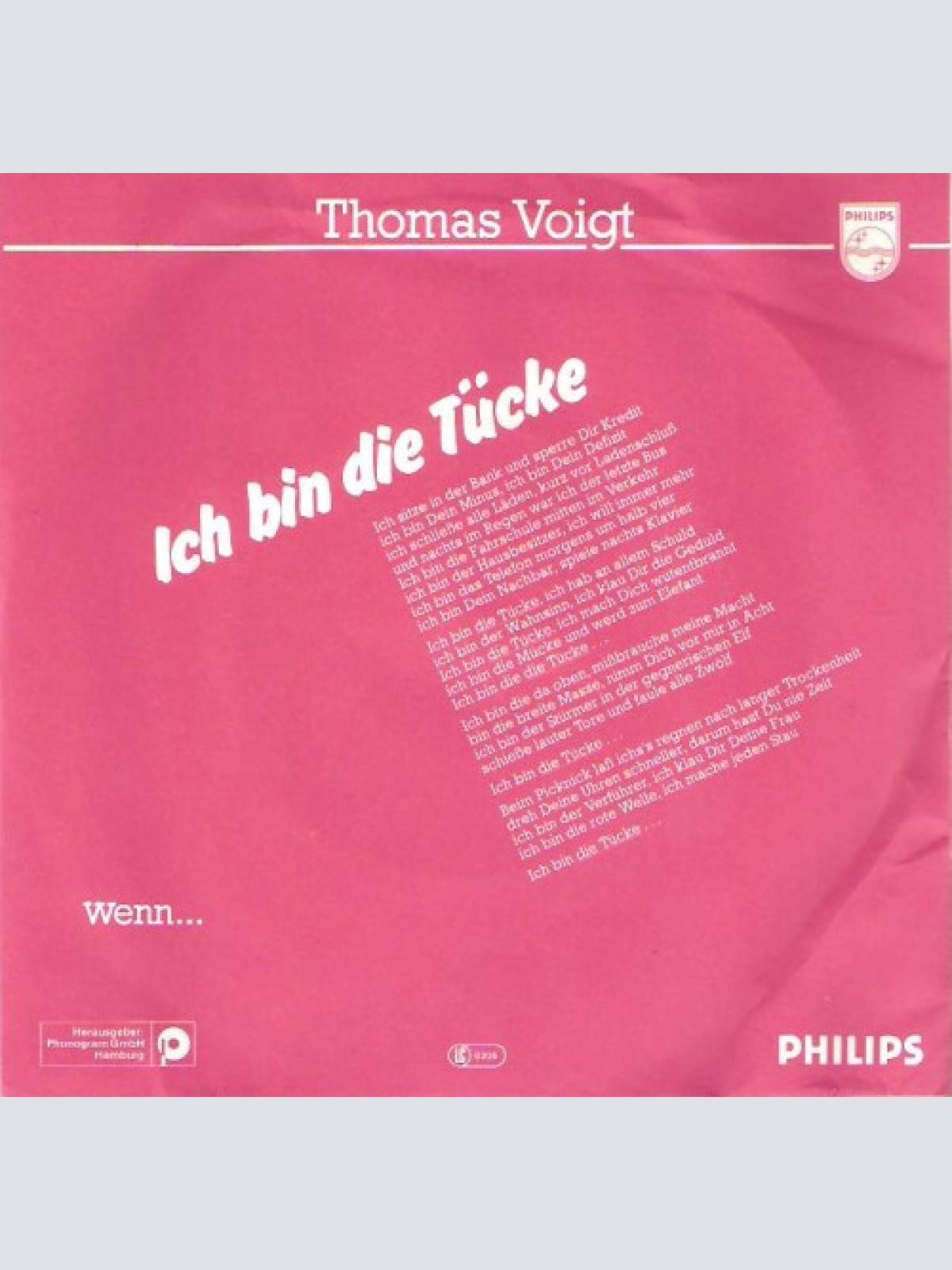 Vinyl / Thomas Voigt - Ich Bin Die Tücke
