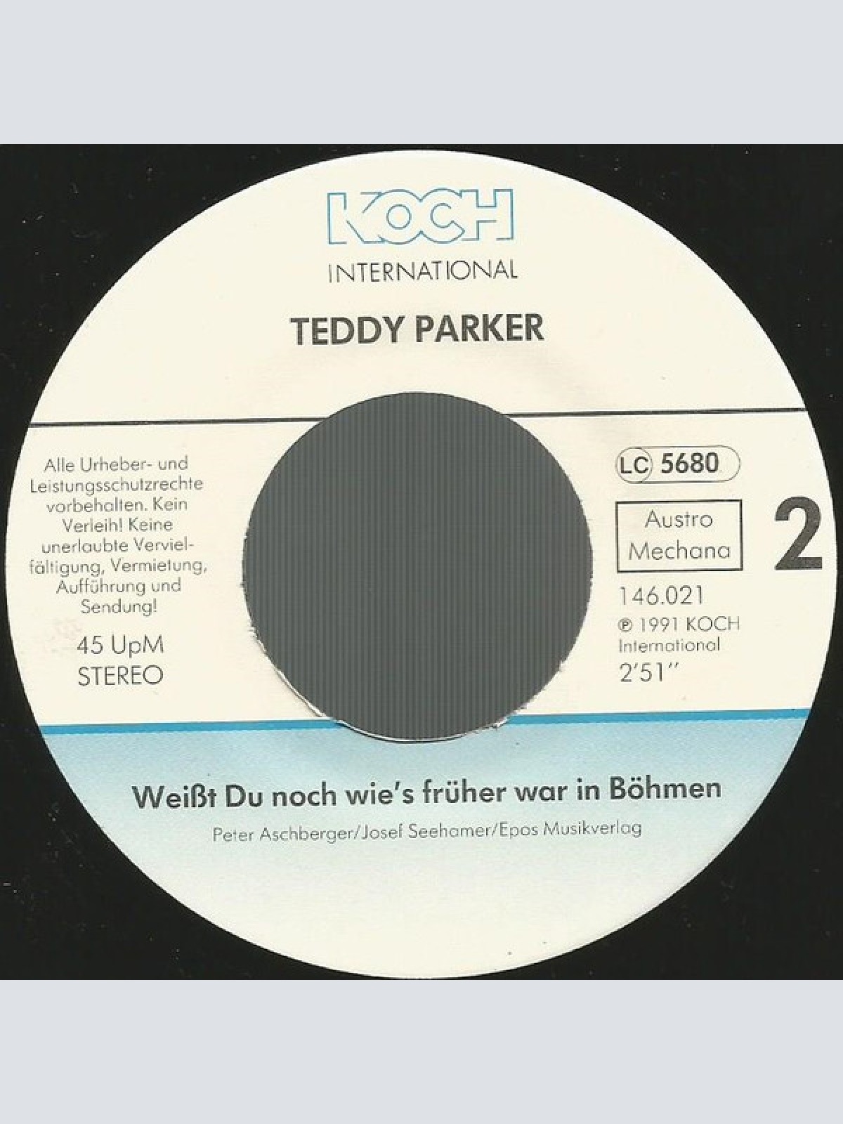 Vinyl / Teddy Parker - Ein Gruss Von Mir