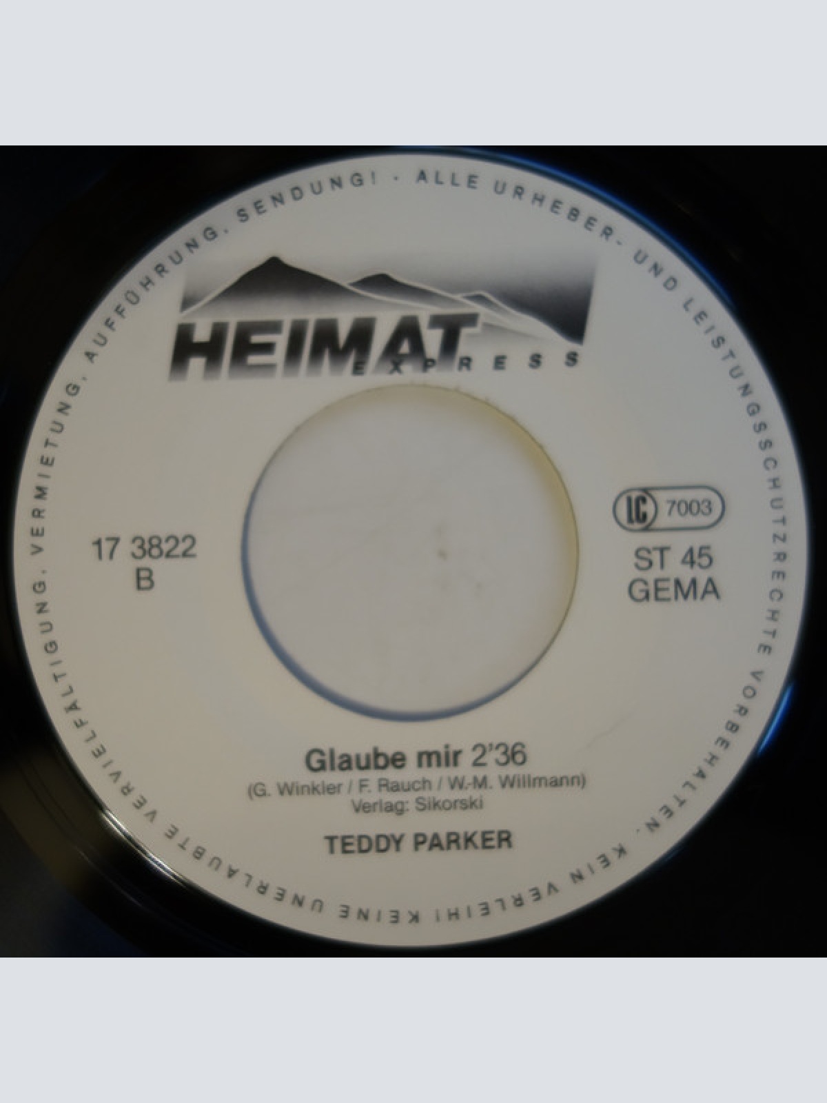 Vinyl / Teddy Parker - So Weit Von Daheim