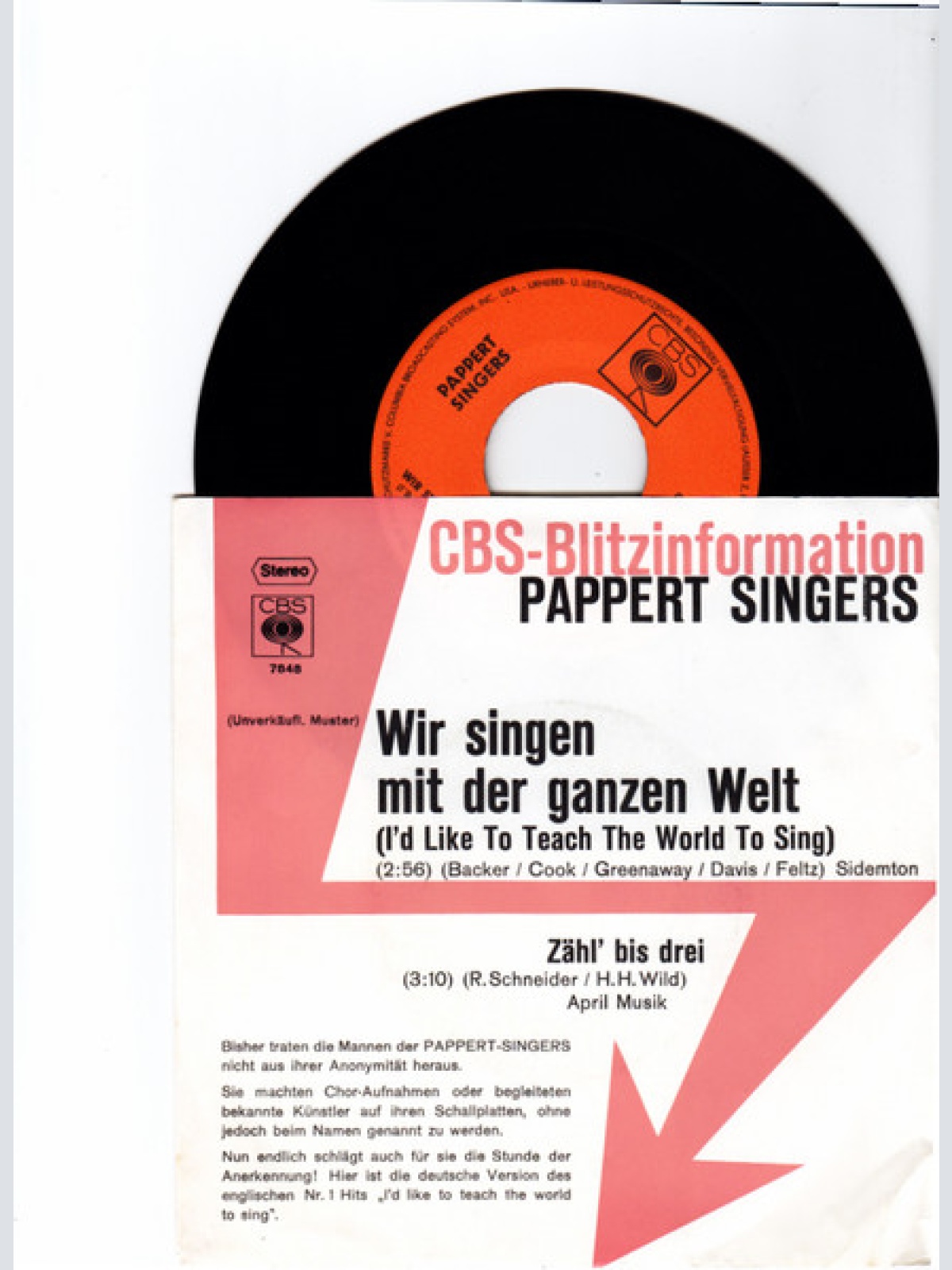 Vinyl / Pappert-Singers - Wir Singen Mit Der Ganzen Welt