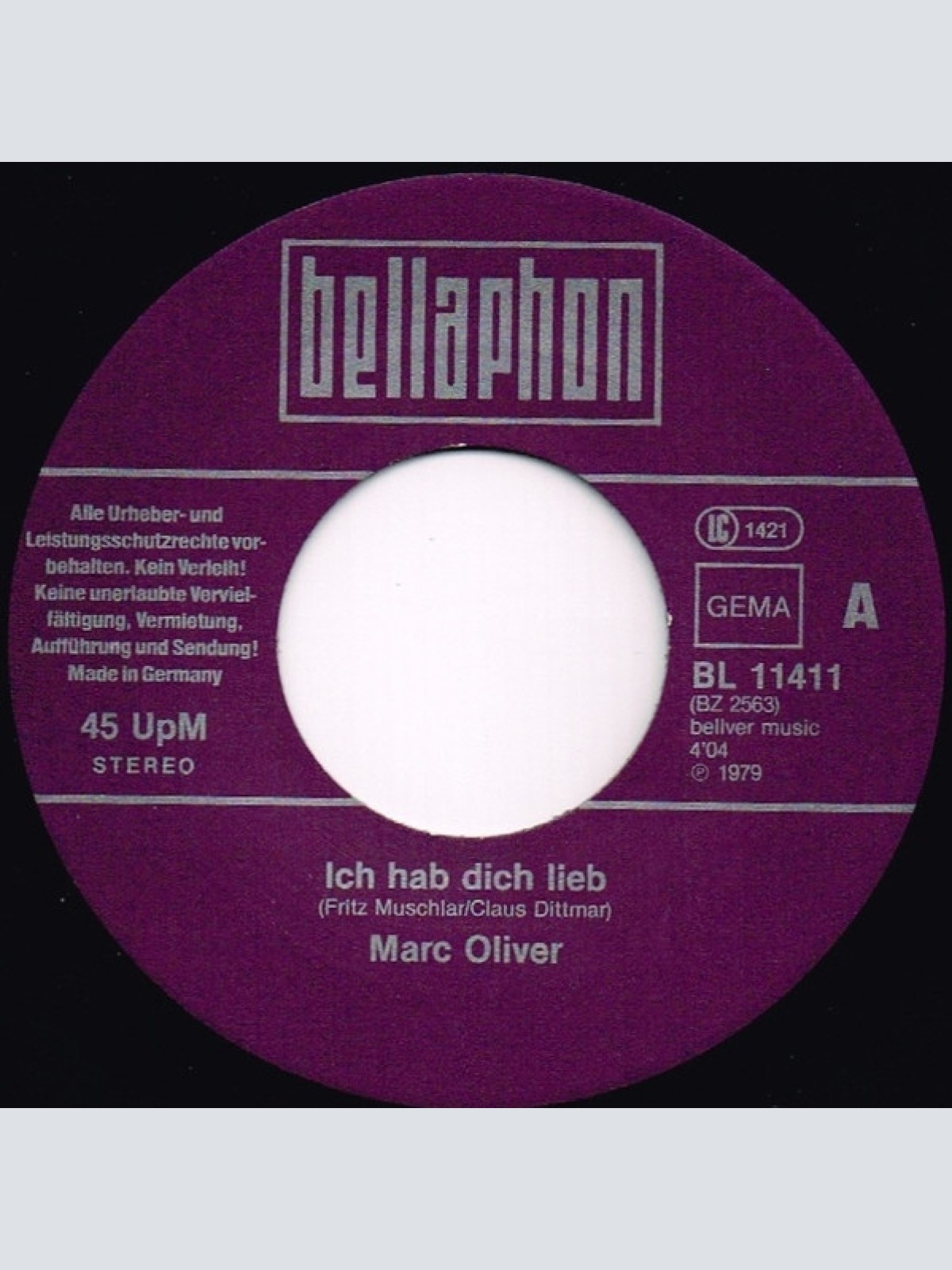 Vinyl / Marc Oliver (9) - Ich Hab Dich Lieb / Angie