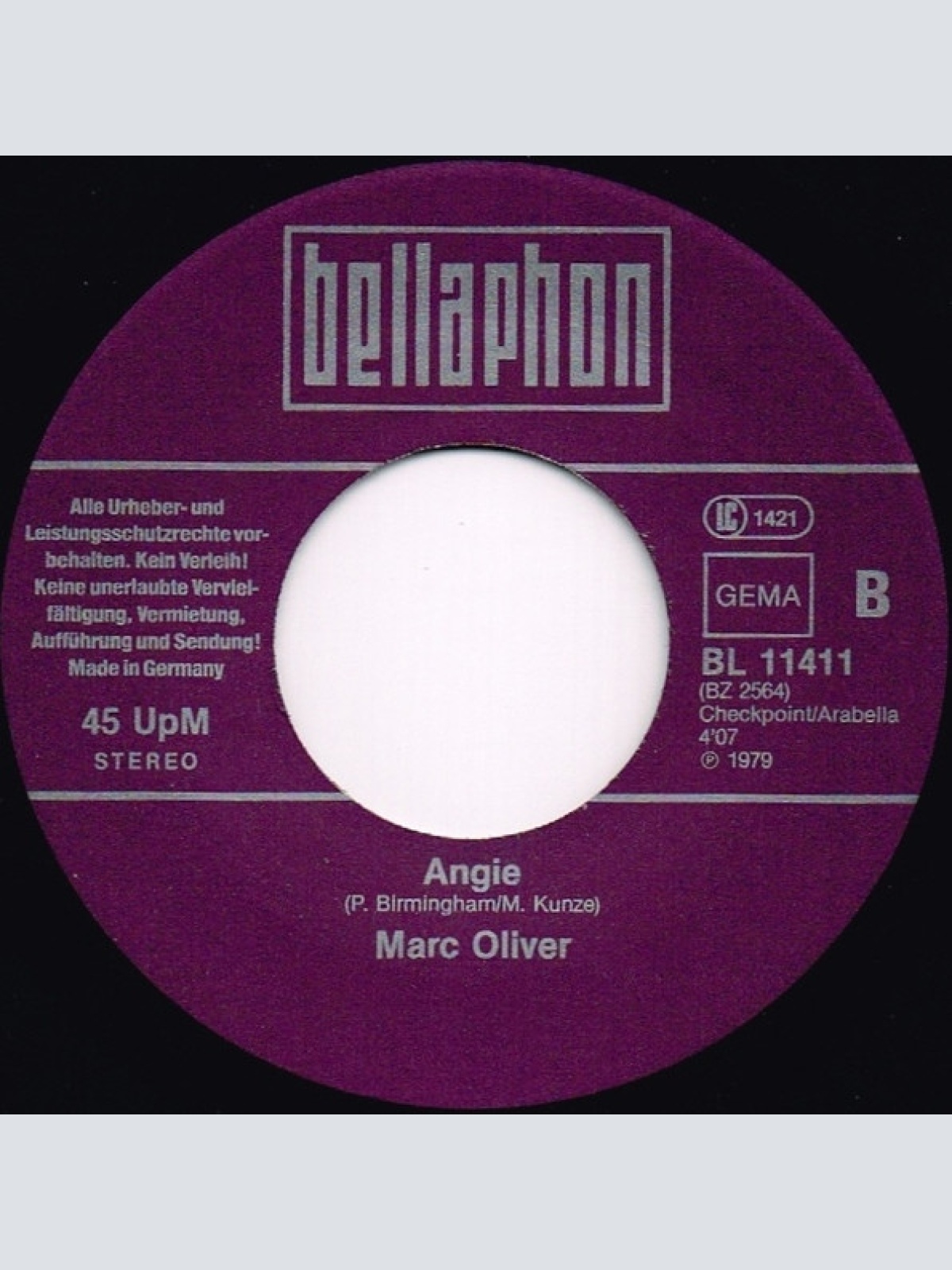 Vinyl / Marc Oliver (9) - Ich Hab Dich Lieb / Angie