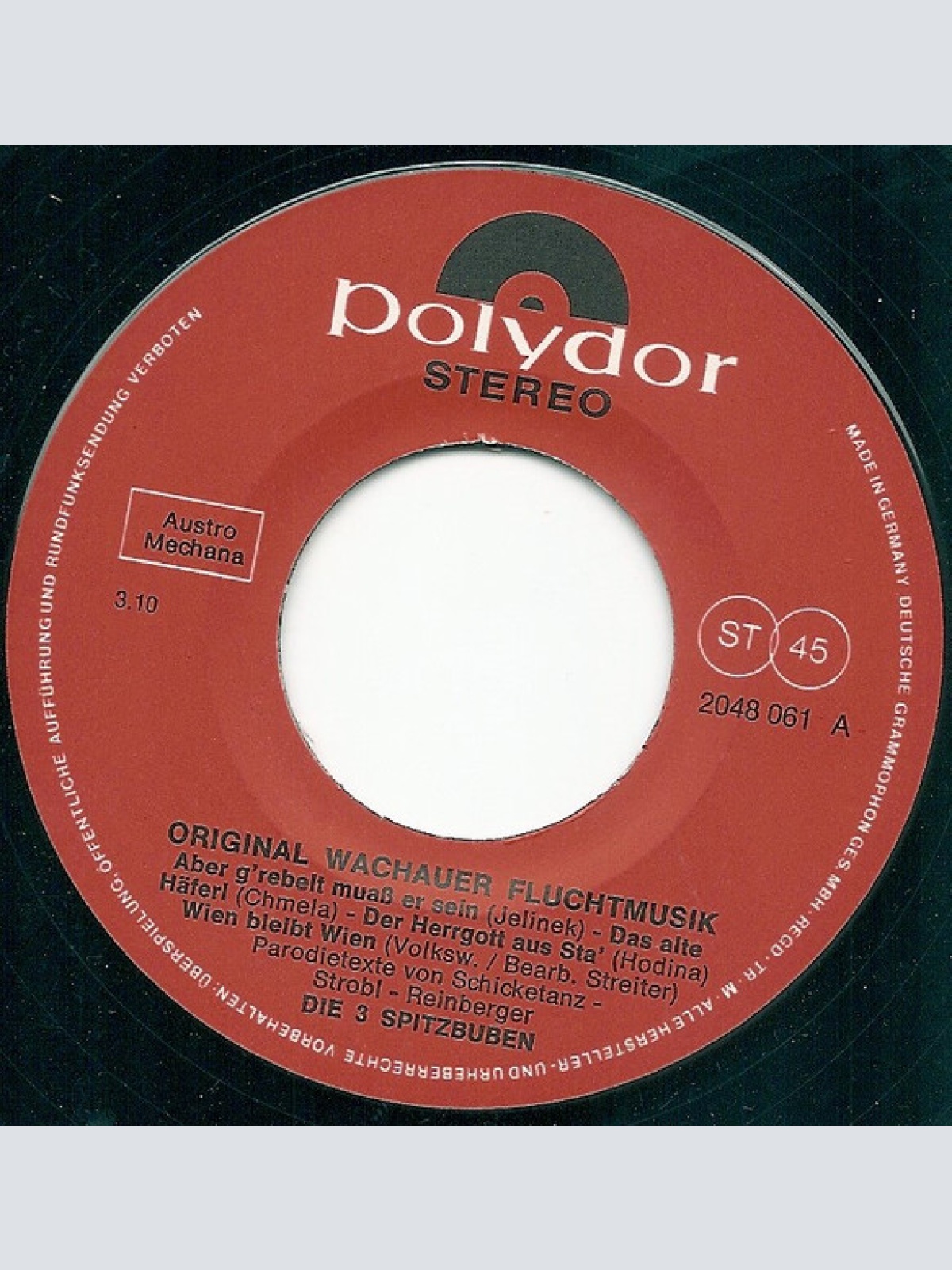 Vinyl / Die 3 Spitzbuben - Original Wachauer Fluchtmusik