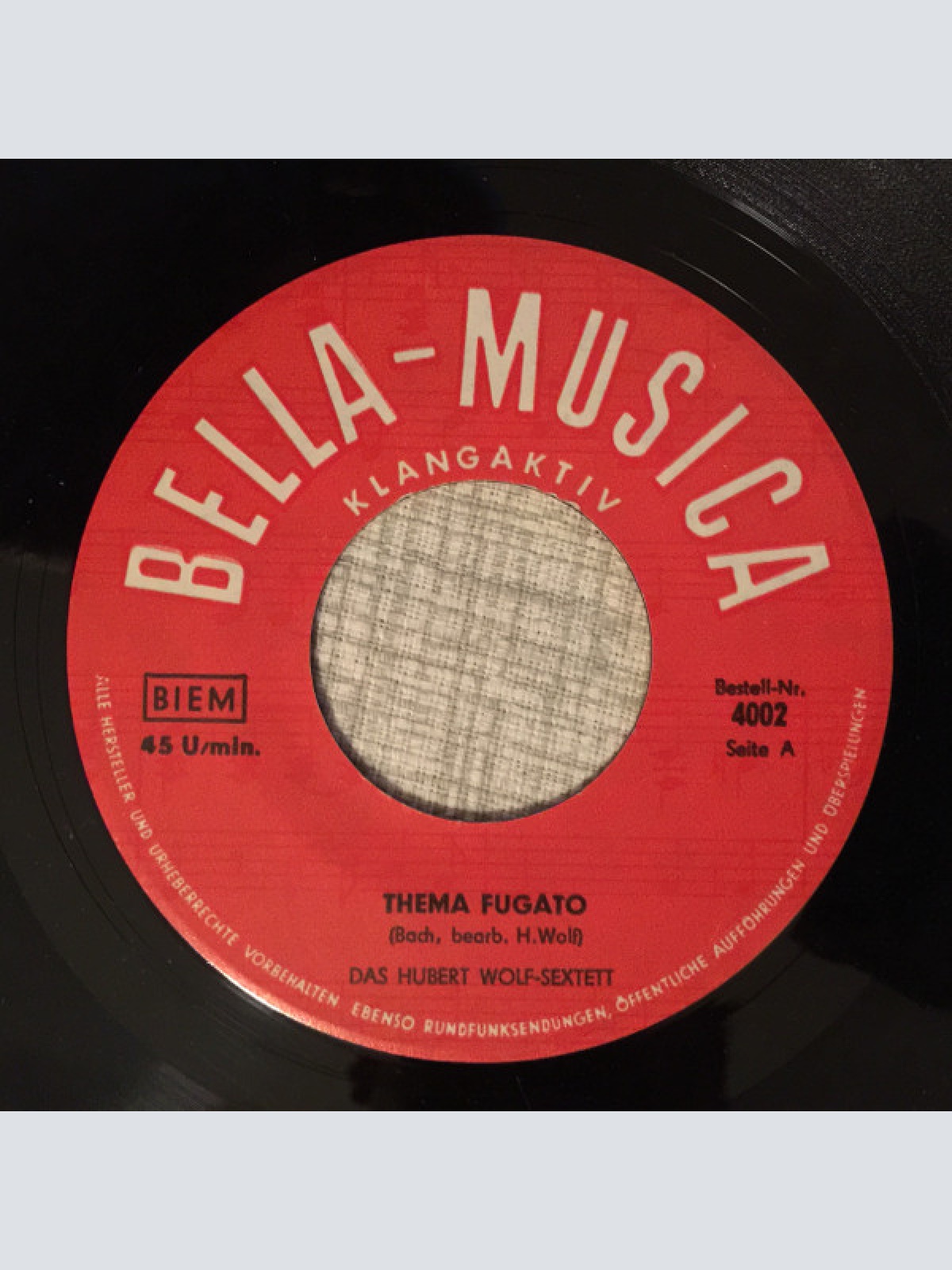 Vinyl / Das Hubert Wolf-Sextett* - Thema Fugato