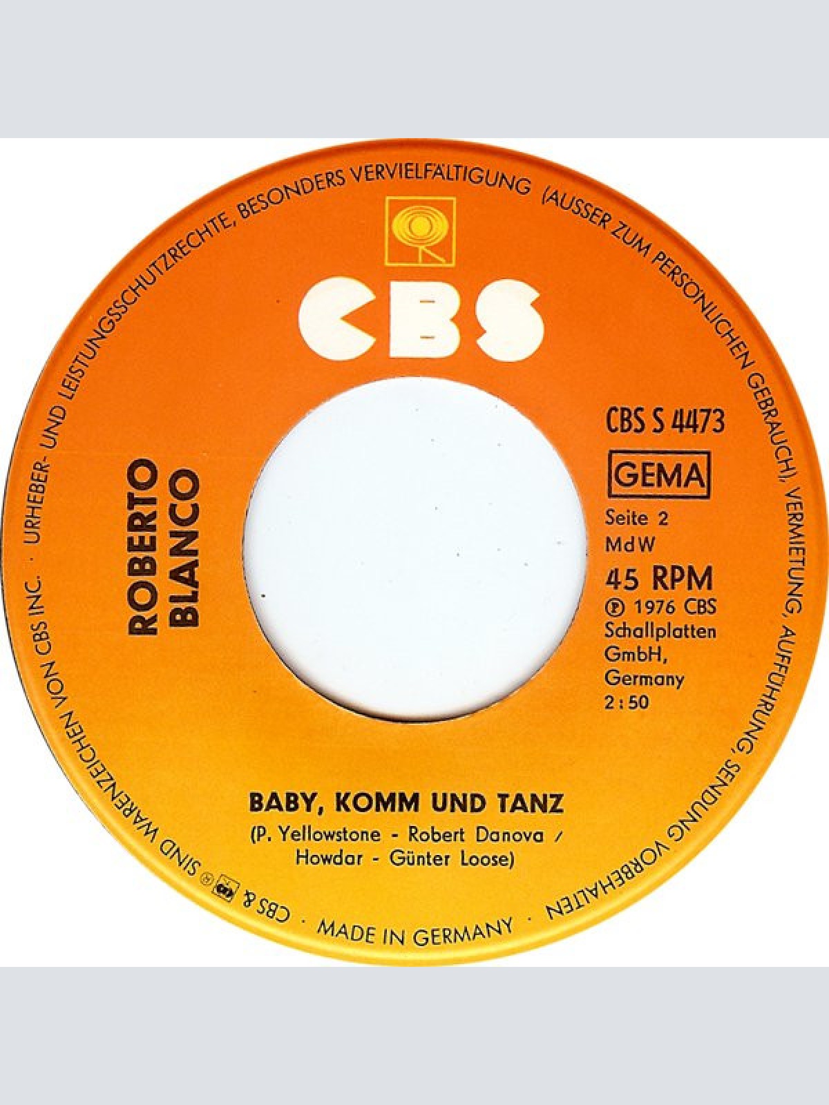 Vinyl / Roberto Blanco - Bye Bye, Fräulein