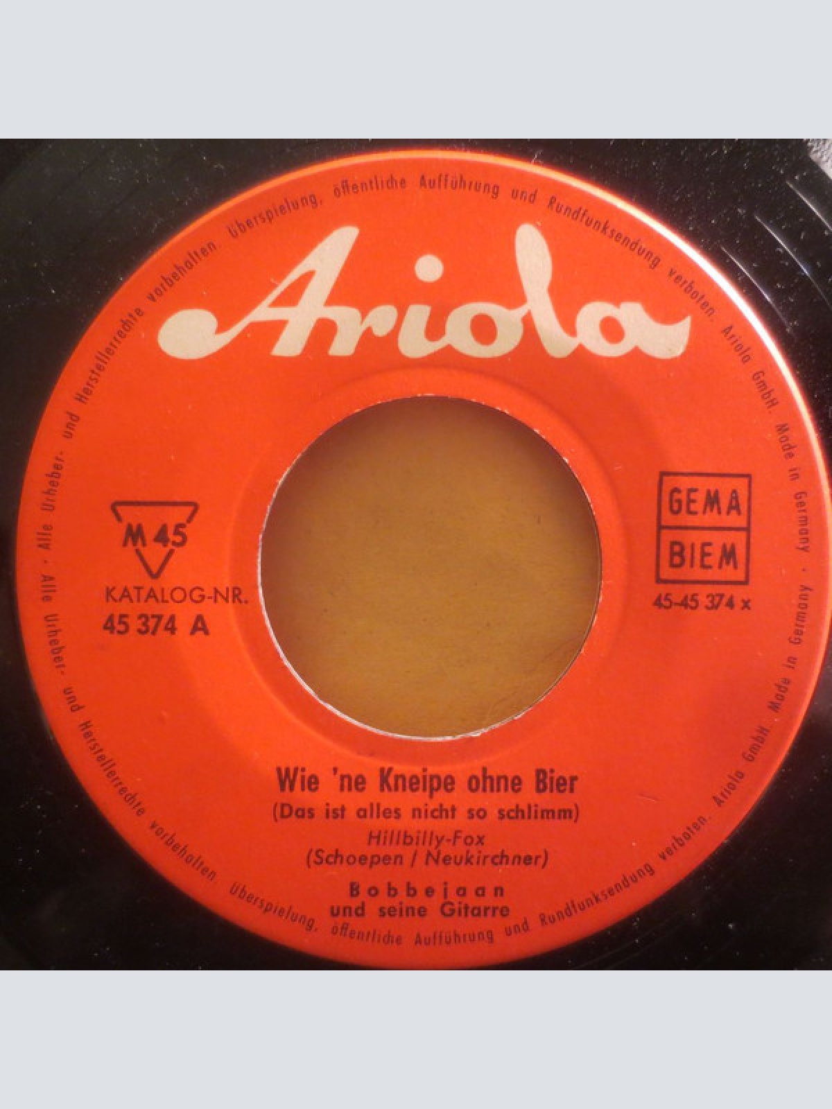 Vinyl / Bobbejaan* - Wie 'ne Kneipe Ohne Bier