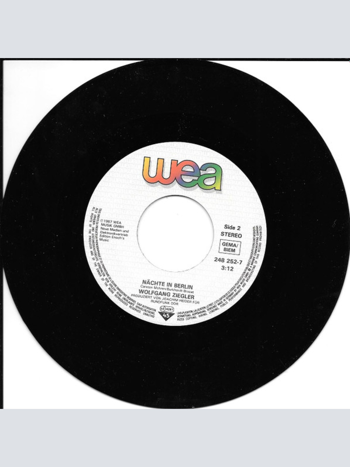 Vinyl / Wolfgang Ziegler - Halt Mich Fest (Hold Me Now)