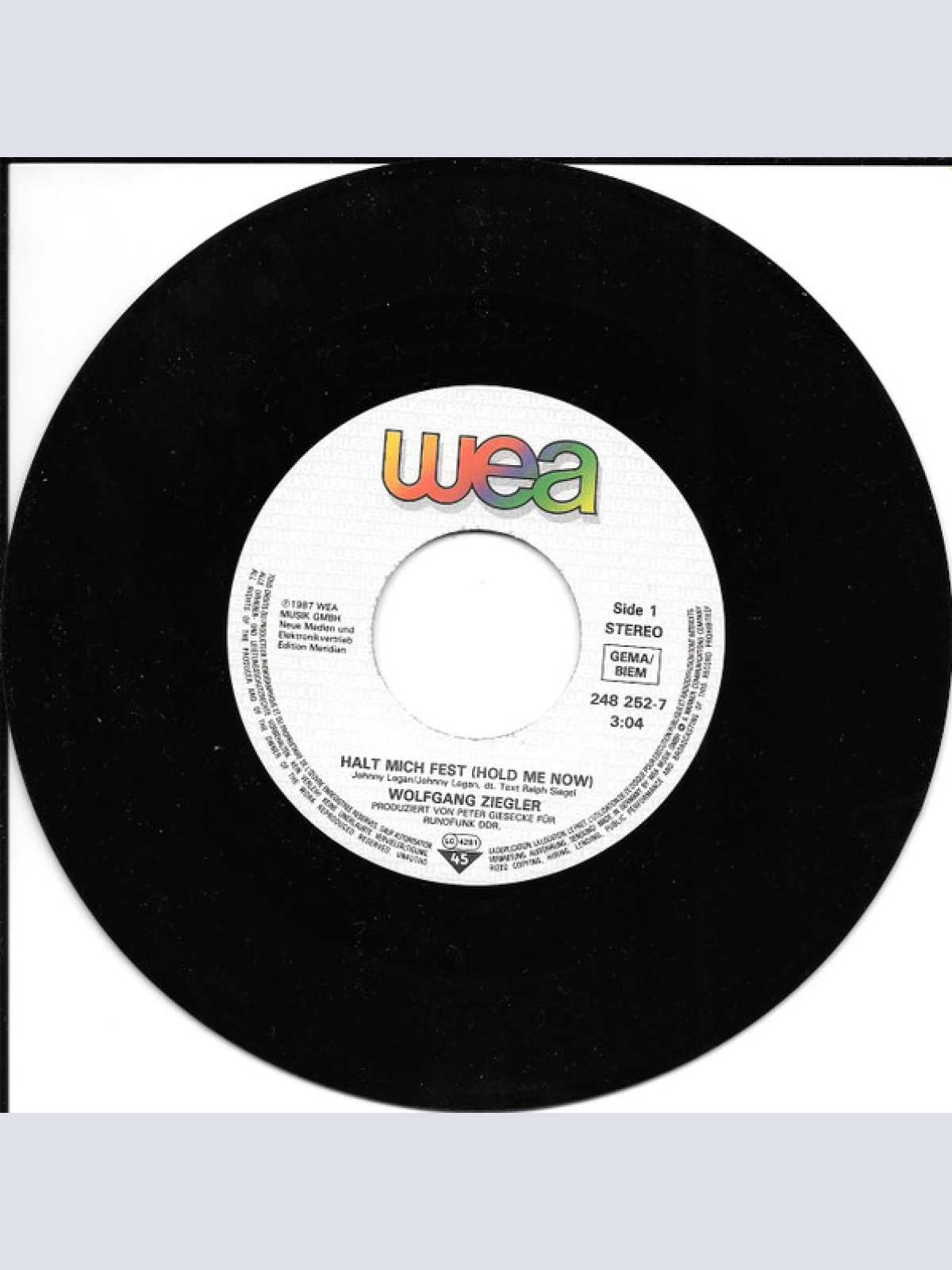 Vinyl / Wolfgang Ziegler - Halt Mich Fest (Hold Me Now)