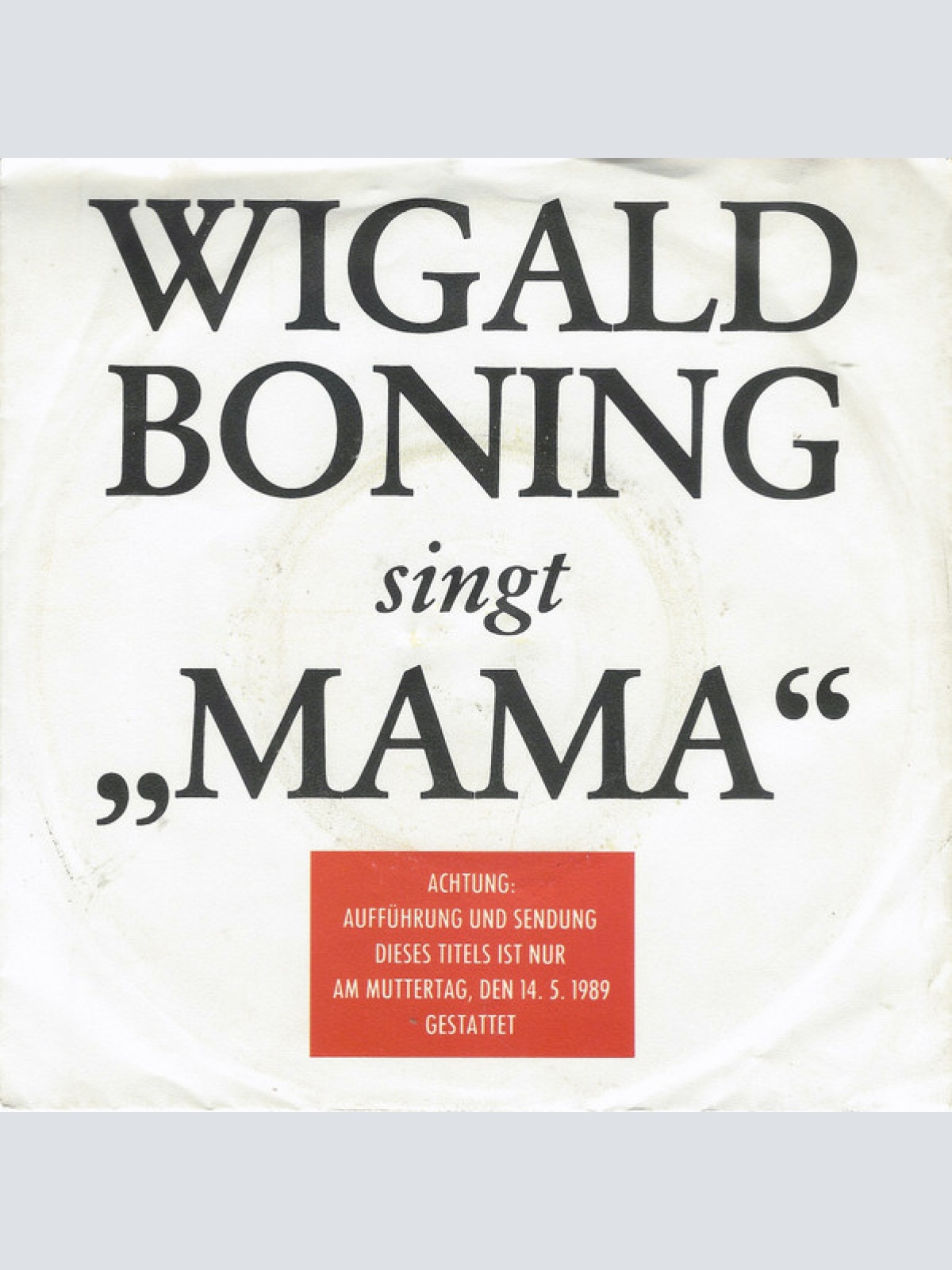 Vinyl / Wigald Boning - Mama