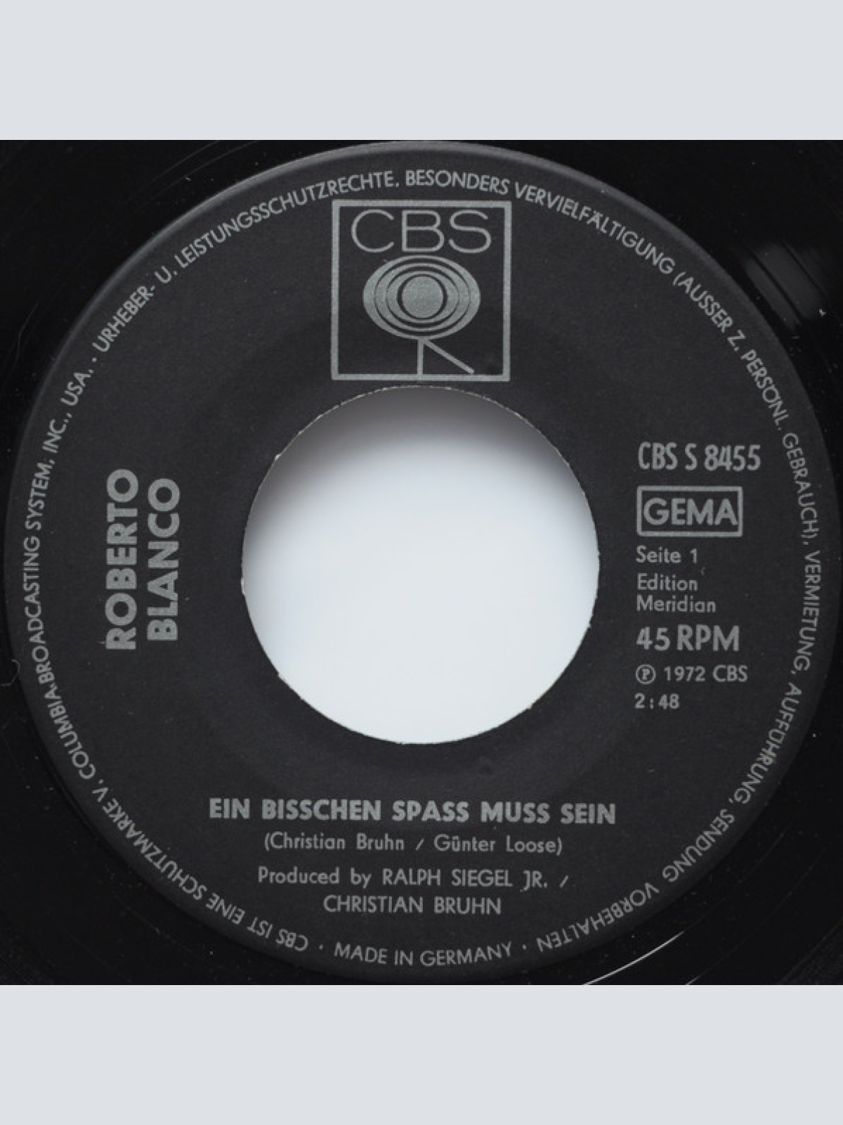 Vinyl / Roberto Blanco - Ein Bißchen Spaß Muß Sein