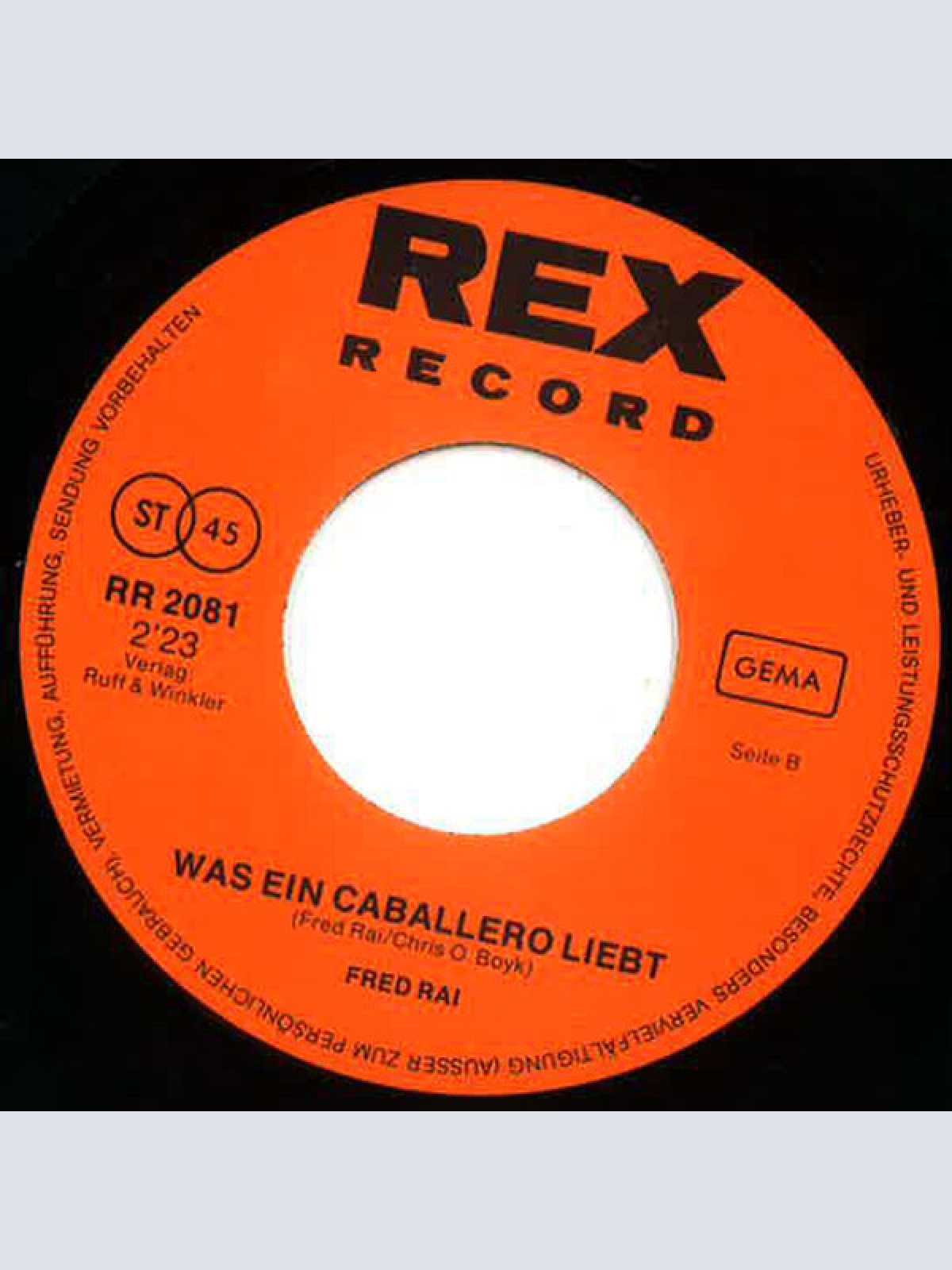 Vinyl / Fred Rai - Auf Kameraden Sattelt Die Pferde