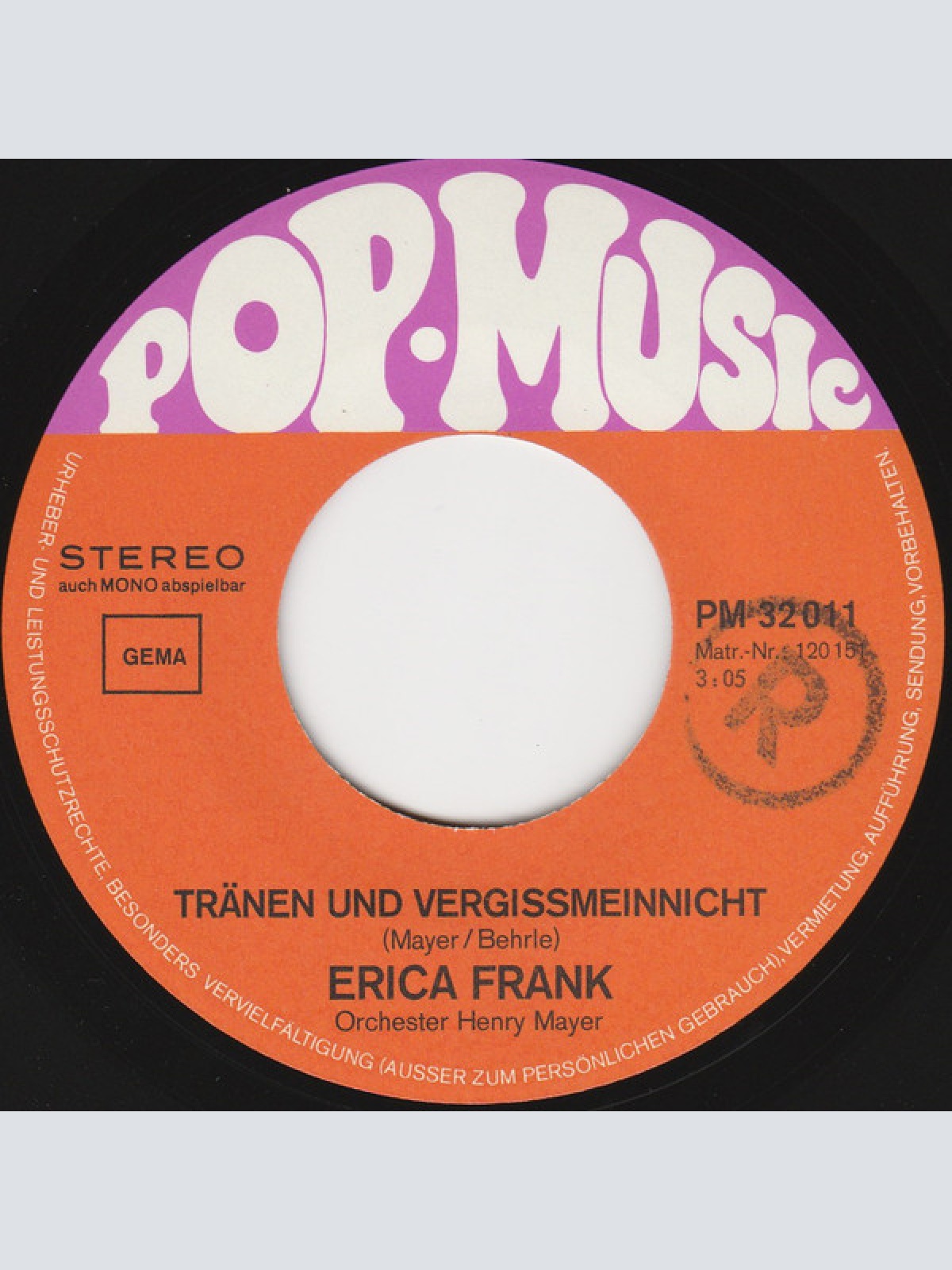 Vinyl / Erica Frank - Santa Lucia / Tränen Und Vergissmeinnicht