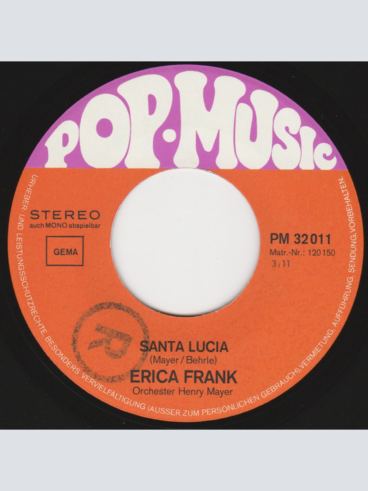 Vinyl / Erica Frank - Santa Lucia / Tränen Und Vergissmeinnicht