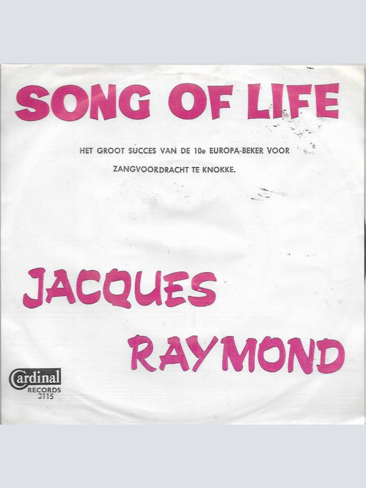 Vinyl / Jacques Raymond - Song Of Life