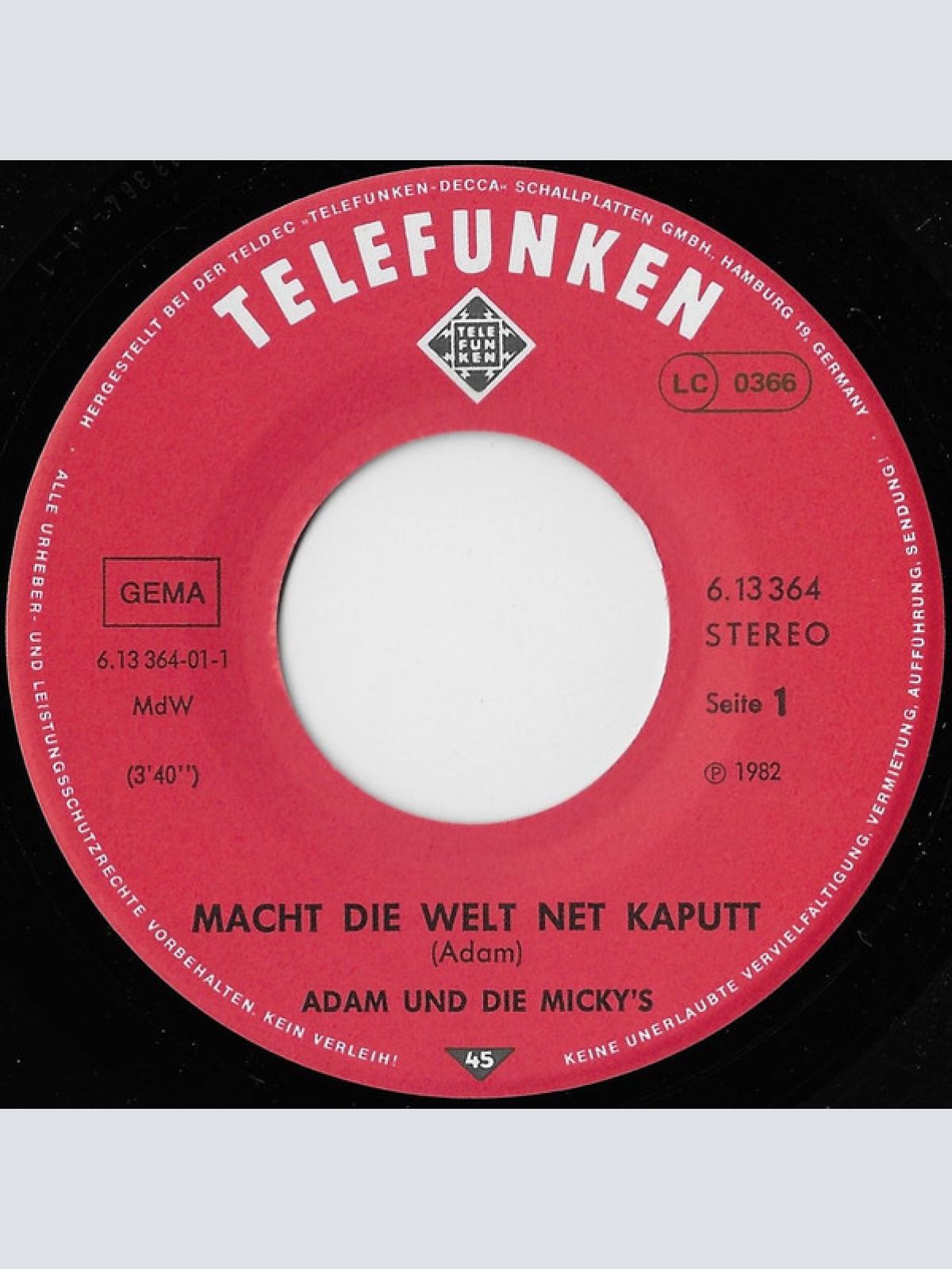 Vinyl / Adam Und Die Micky's - Macht Die Welt Net Kaputt