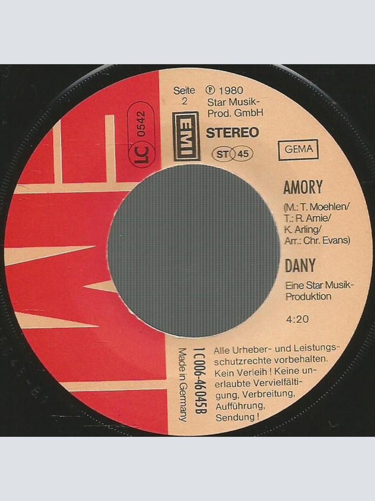 Vinyl / Dany (9) - Wer Geht Mit Mir? (David's Song) / Amory