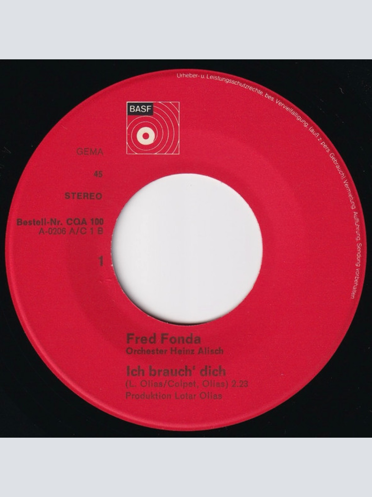 Vinyl / Fred Fonda - Ich Brauch Dich / My Love