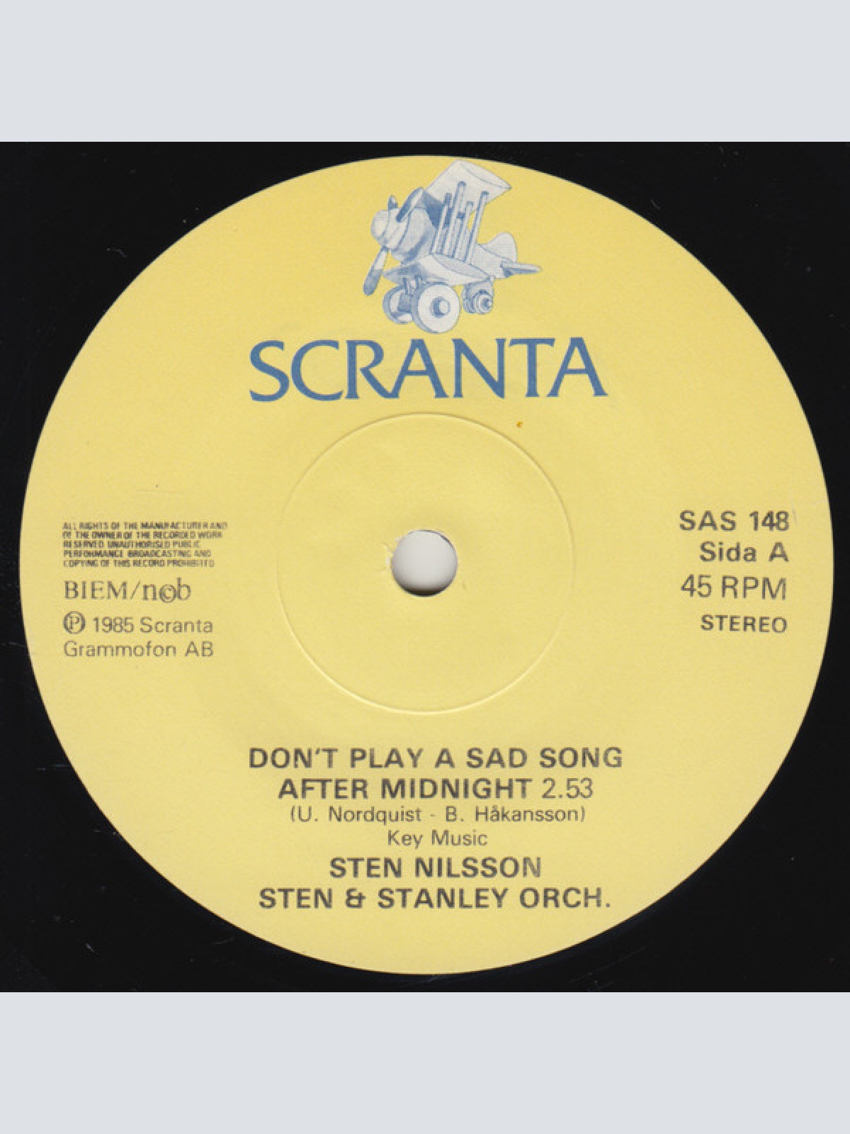 Vinyl / Sten Nilsson, The Sten & Stanley Orch.* - Don't Play A Sad Song After Midnight
