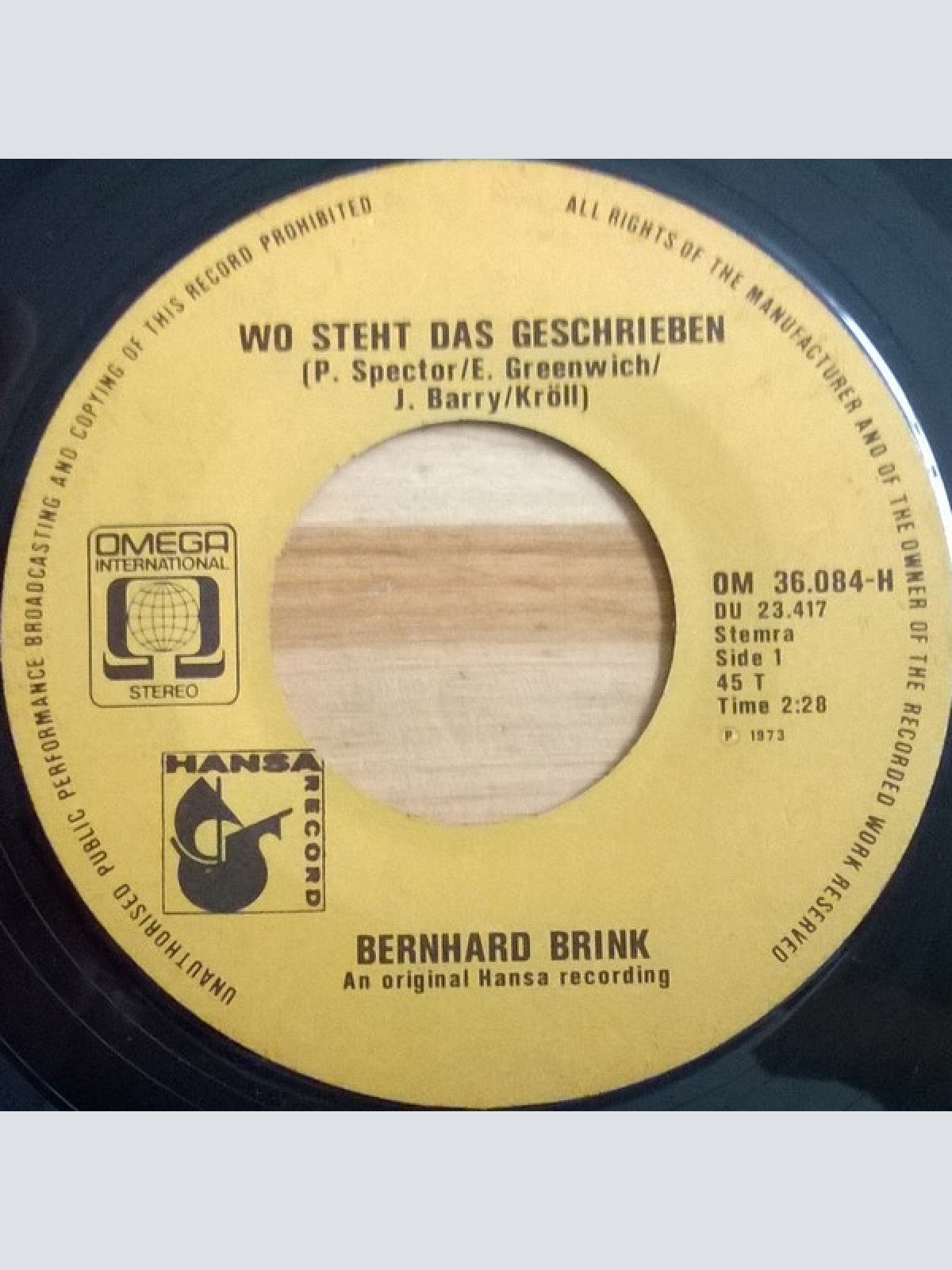 Vinyl / Bernhard Brink - Wo Steht Das Geschrieben? / Ich Kann Ohne Dich Nicht Leben