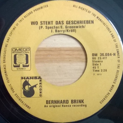Vinyl / Bernhard Brink - Wo Steht Das Geschrieben? / Ich Kann Ohne Dich Nicht Leben